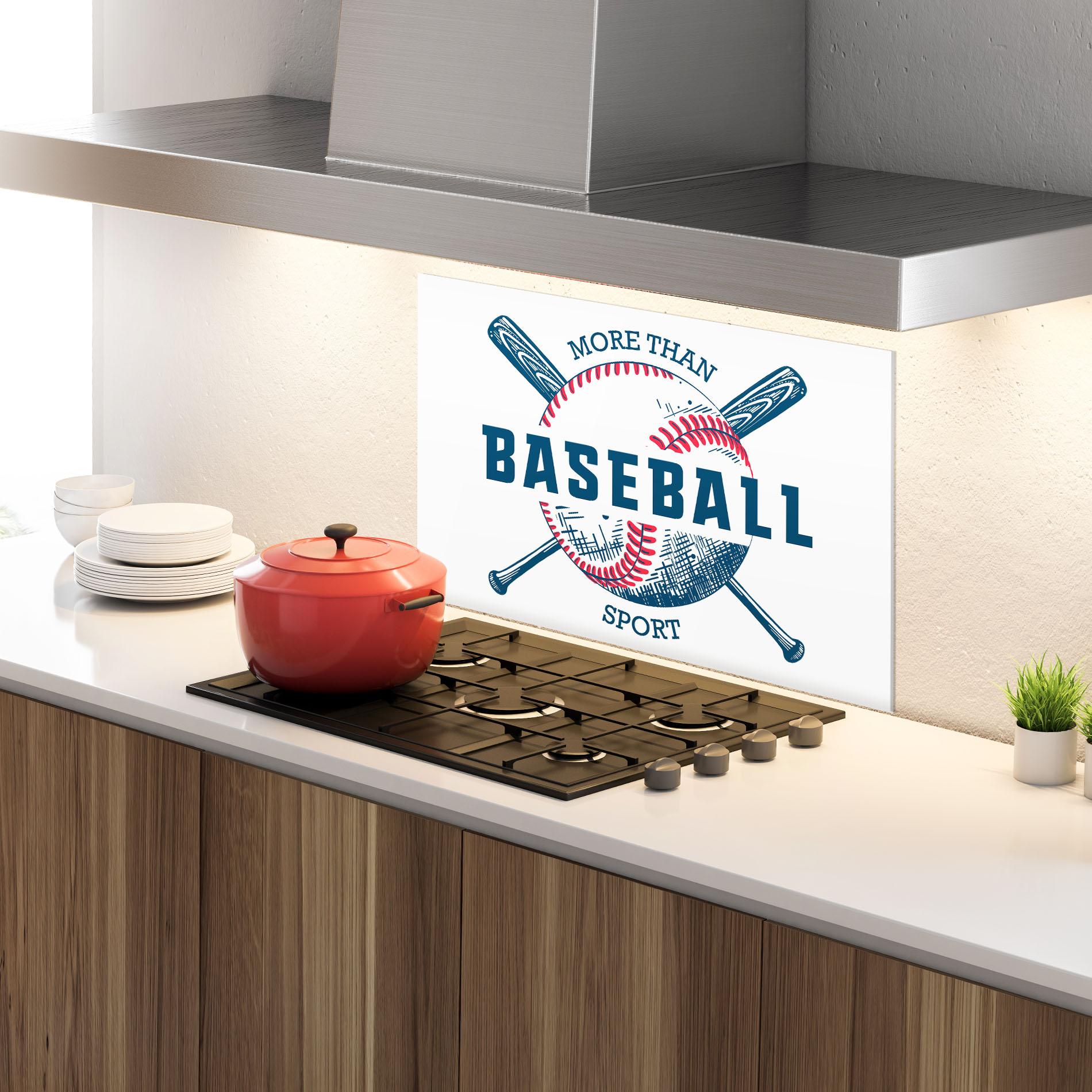 Konyhai üveg hátfal Baseball Sport mockup 4