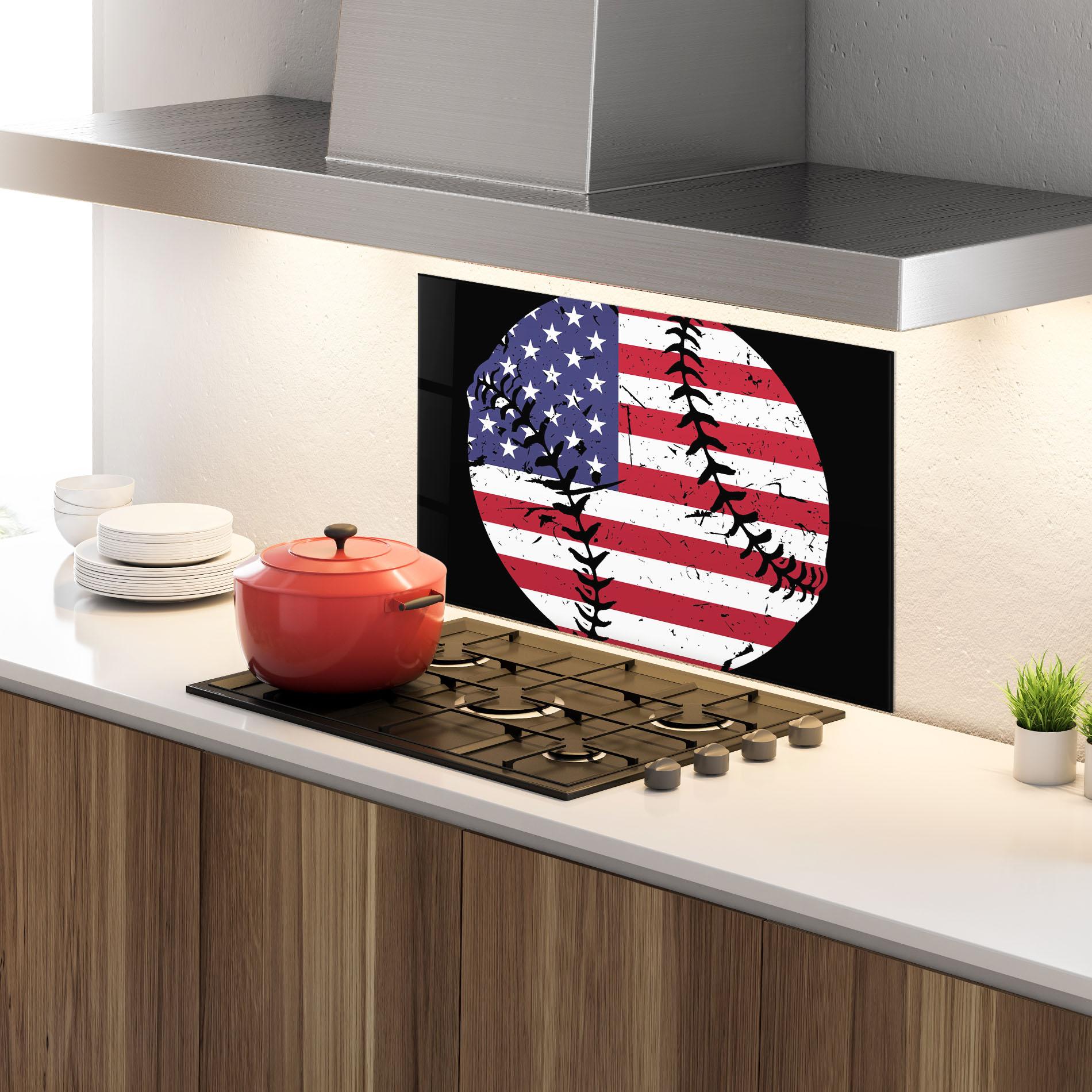 Konyhai üveg hátfal Baseball Usa mockup 4