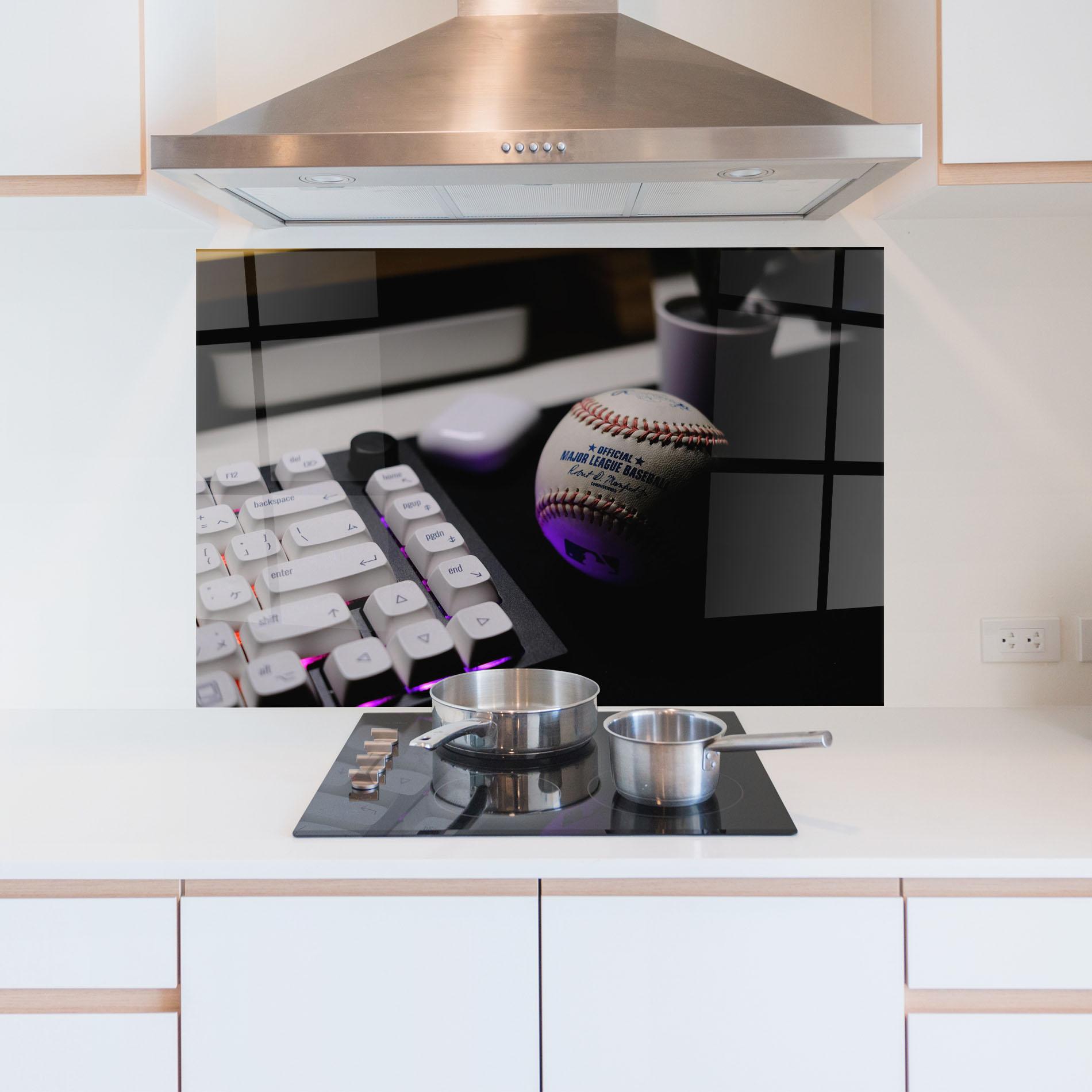 Konyhai üveg hátfal Baseball Ball Gaming mockup 5