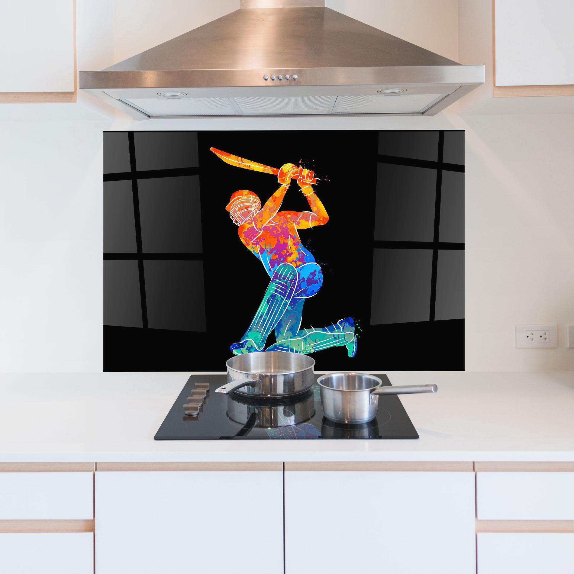 Konyhai üveg hátfal Baseball Color Art mockup 5