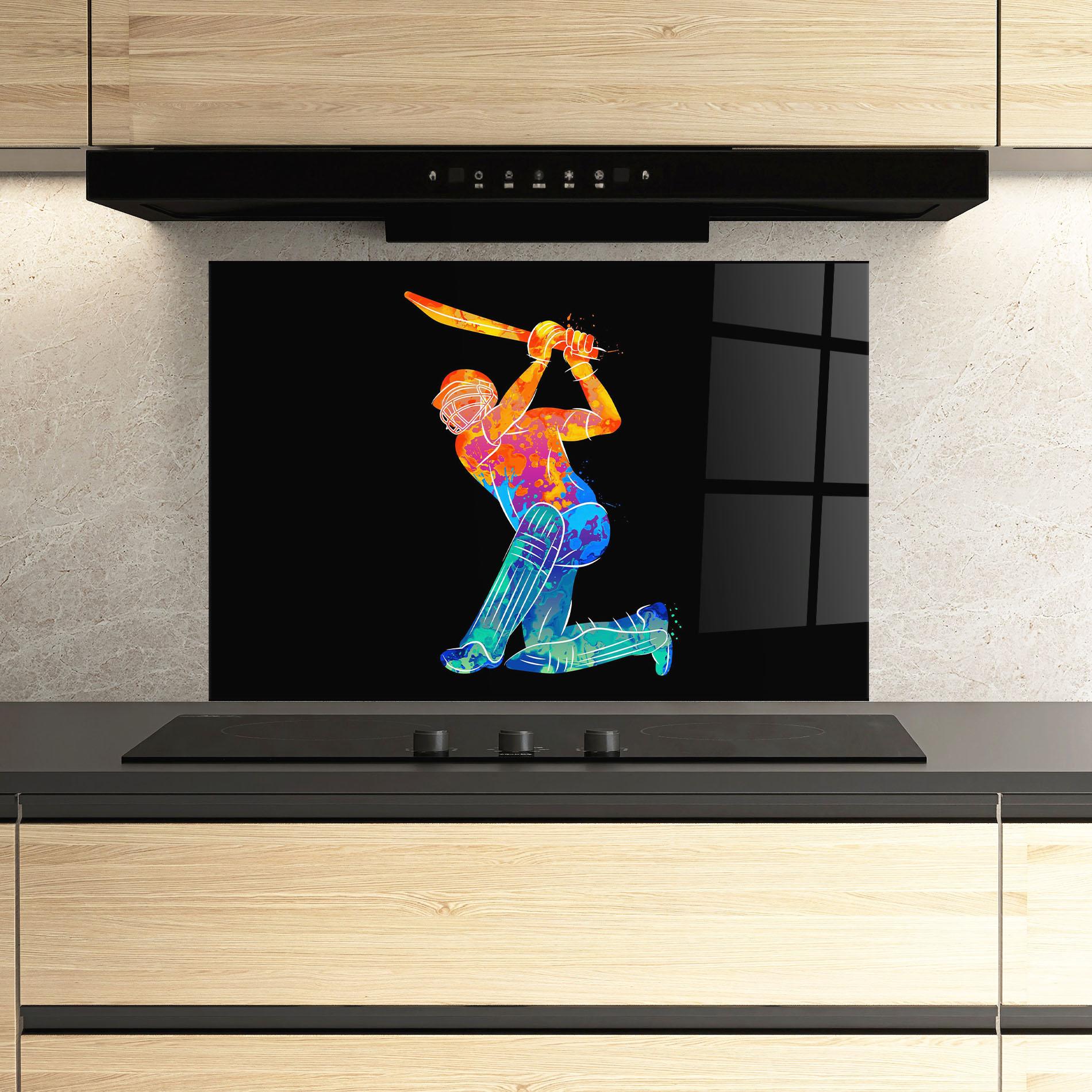 Konyhai üveg hátfal Baseball Color Art mockup 3