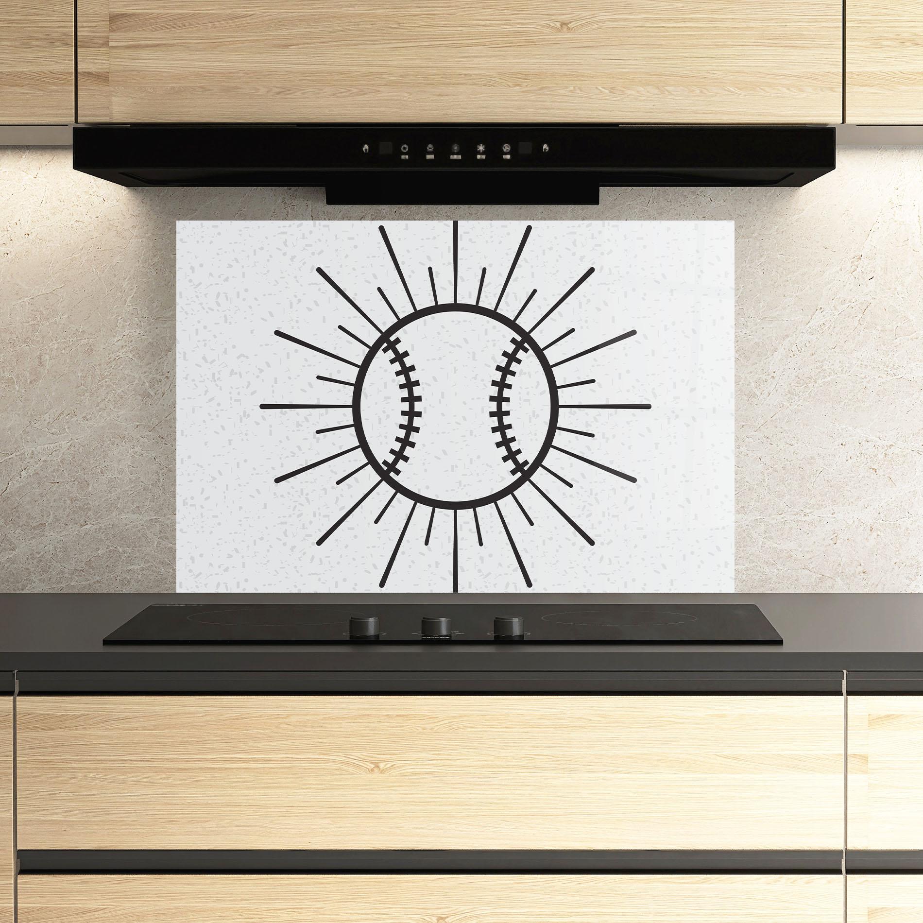 Konyhai üveg hátfal Baseball Line mockup 3