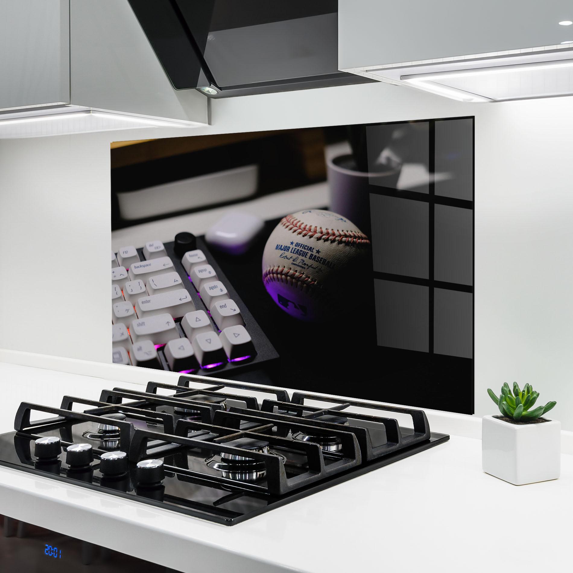 Konyhai üveg hátfal Baseball Ball Gaming mockup 6