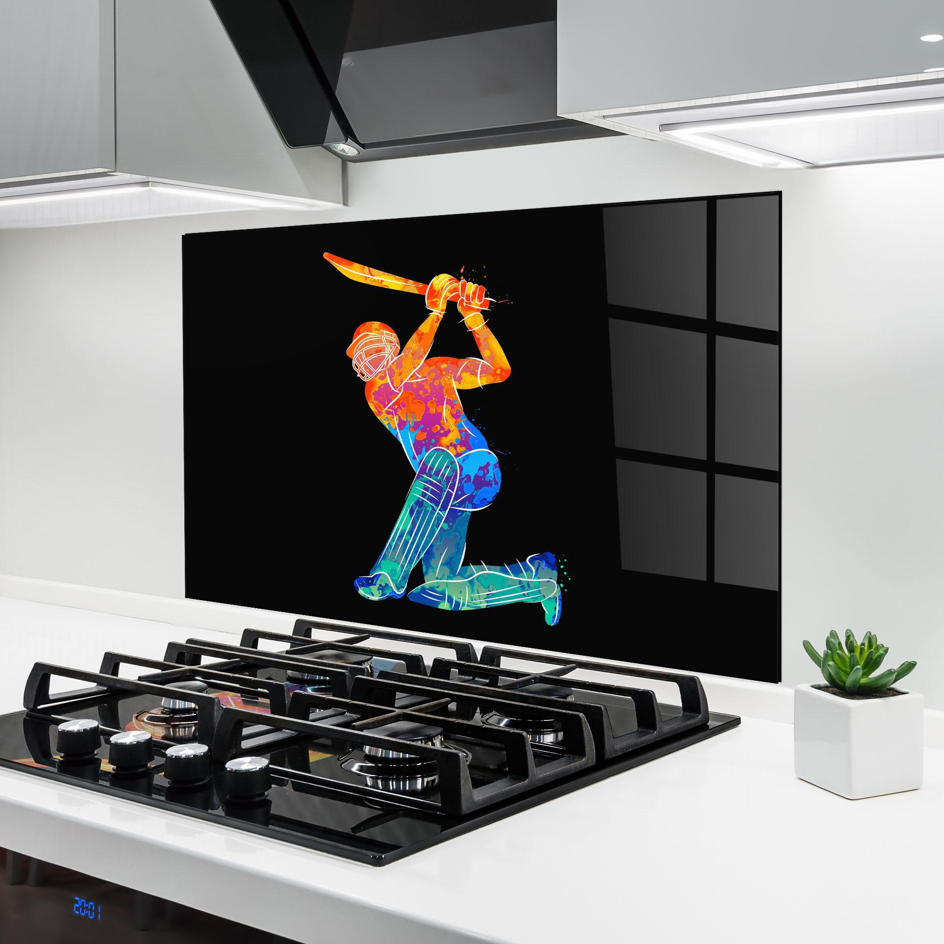 Konyhai üveg hátfal Baseball Color Art mockup 6