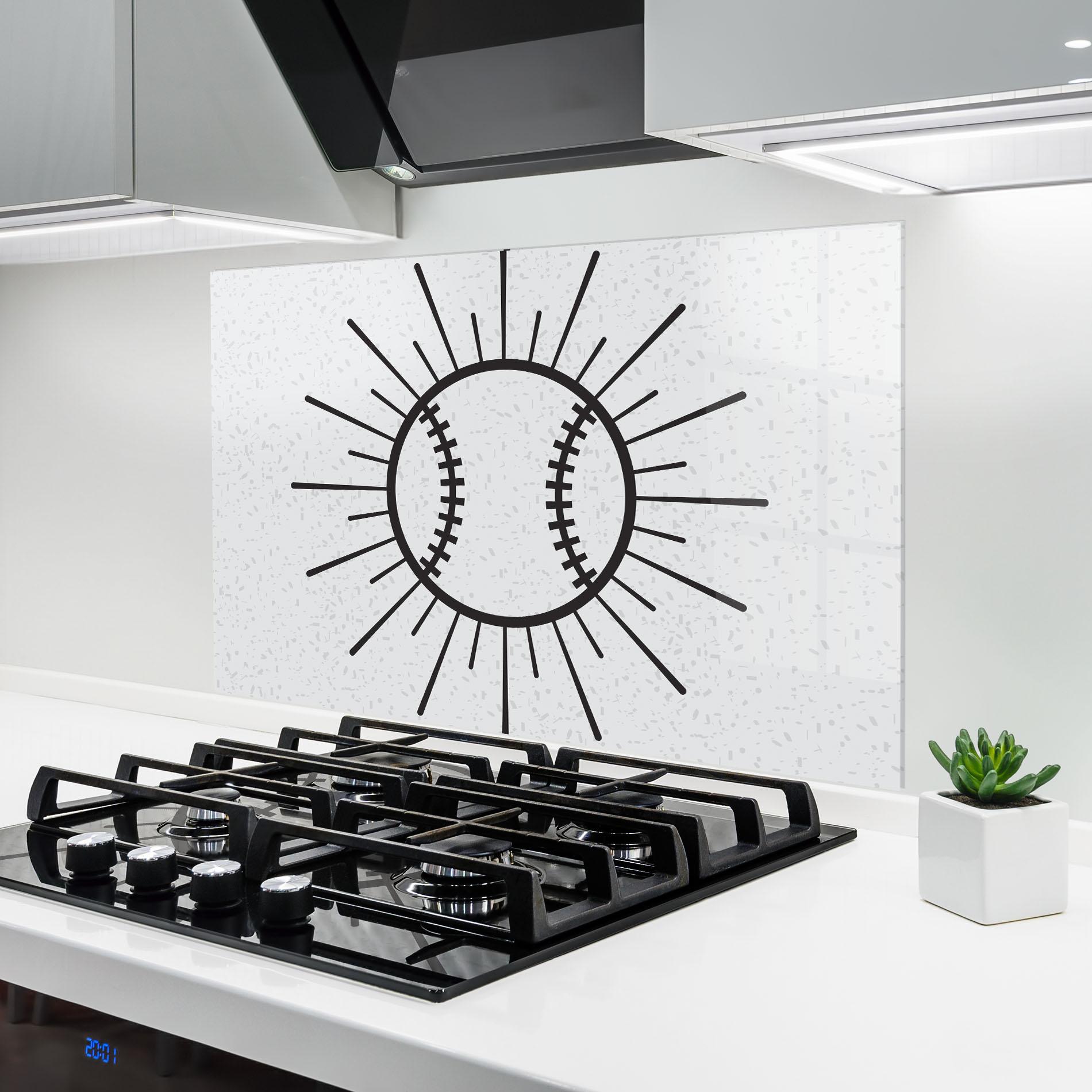 Konyhai üveg hátfal Baseball Line mockup 6