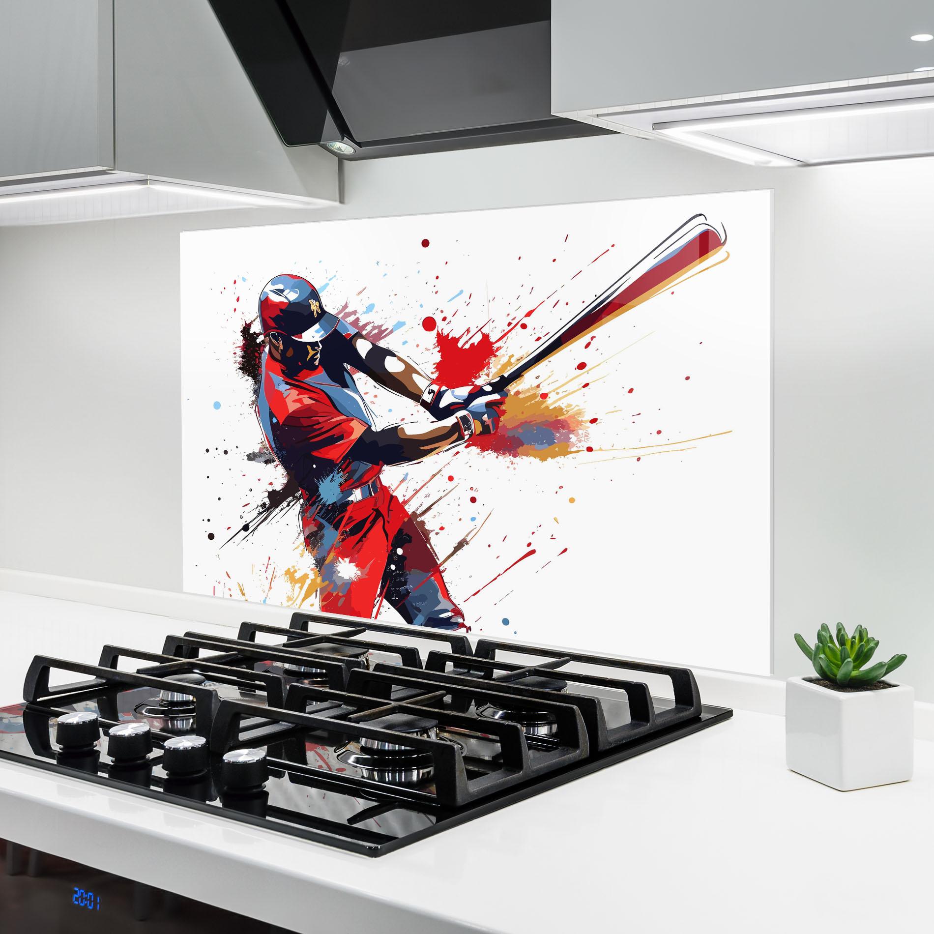 Konyhai üveg hátfal Colorful Baseball mockup 6