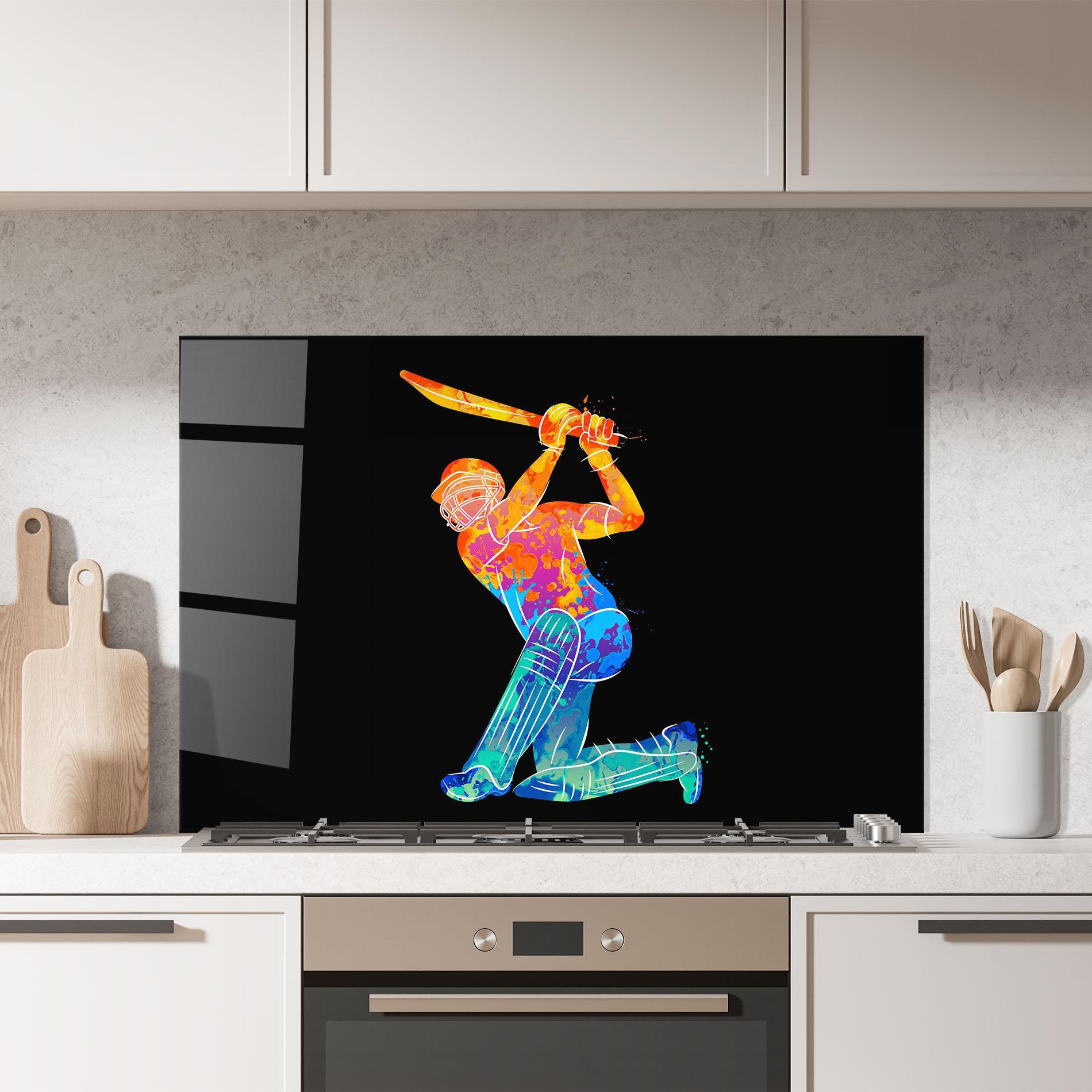 Konyhai üveg hátfal Baseball Color Art mockup 7