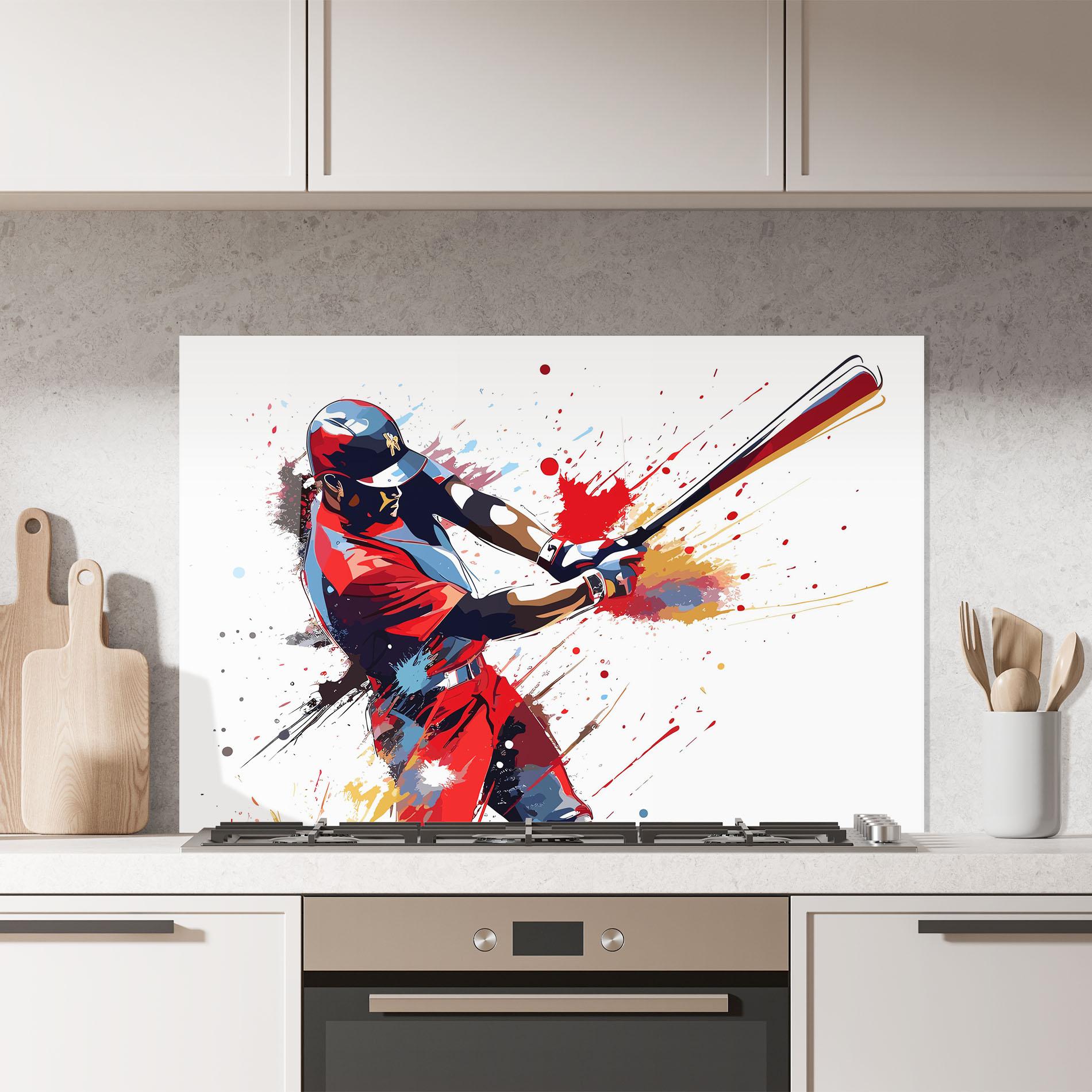 Konyhai üveg hátfal Colorful Baseball mockup 7