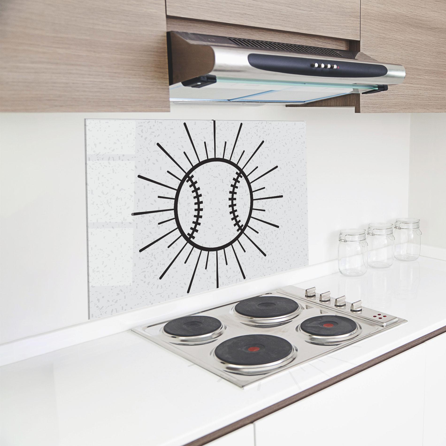 Konyhai üveg hátfal Baseball Line mockup 8
