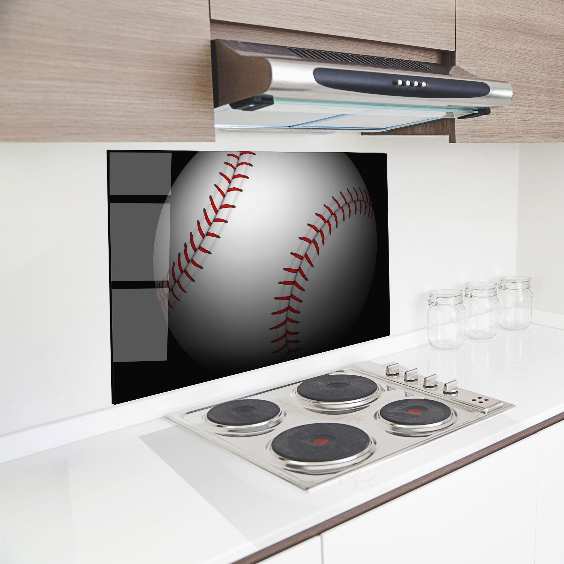 Konyhai üveg hátfal Close Up Baseball mockup 8