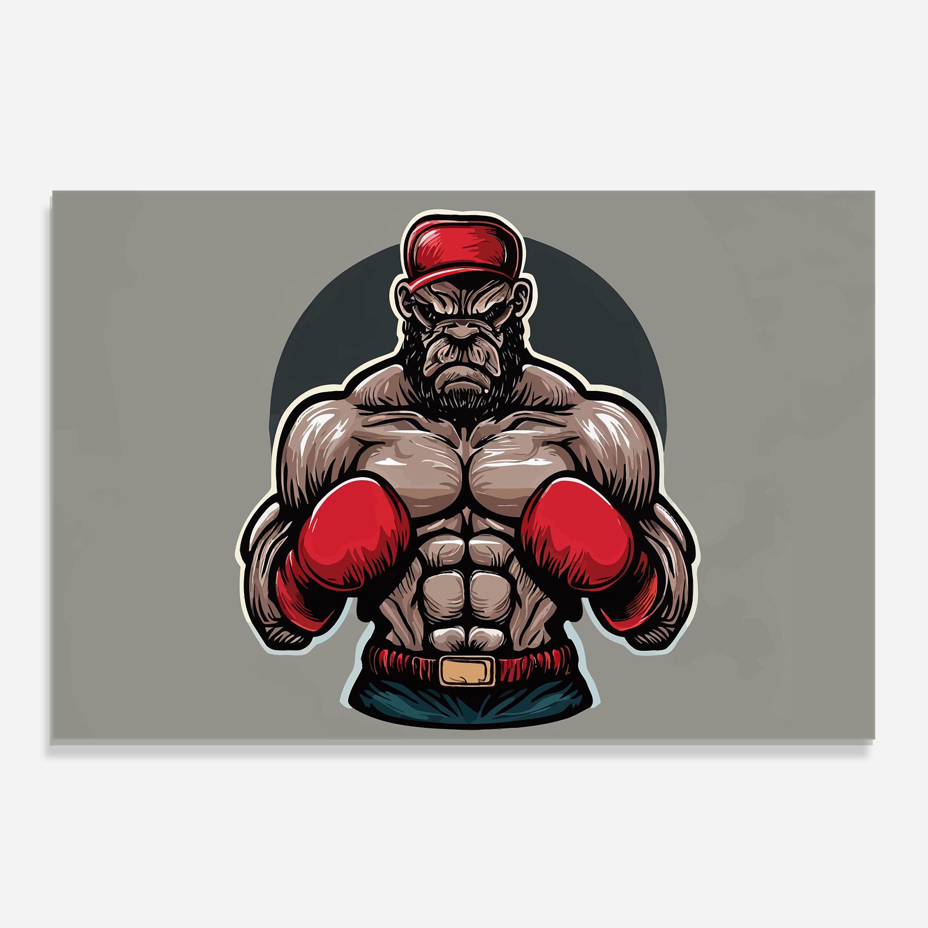 Konyhai üveg hátfal Boxer Character mockup 0