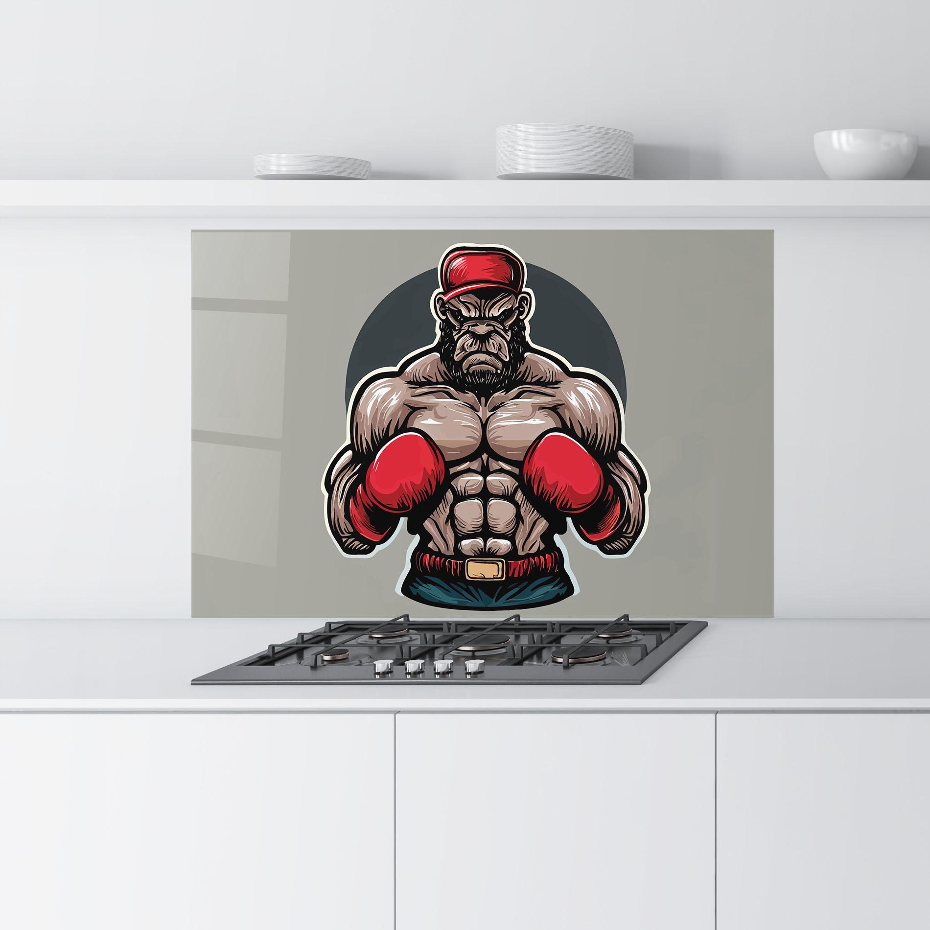 Konyhai üveg hátfal Boxer Character mockup 9