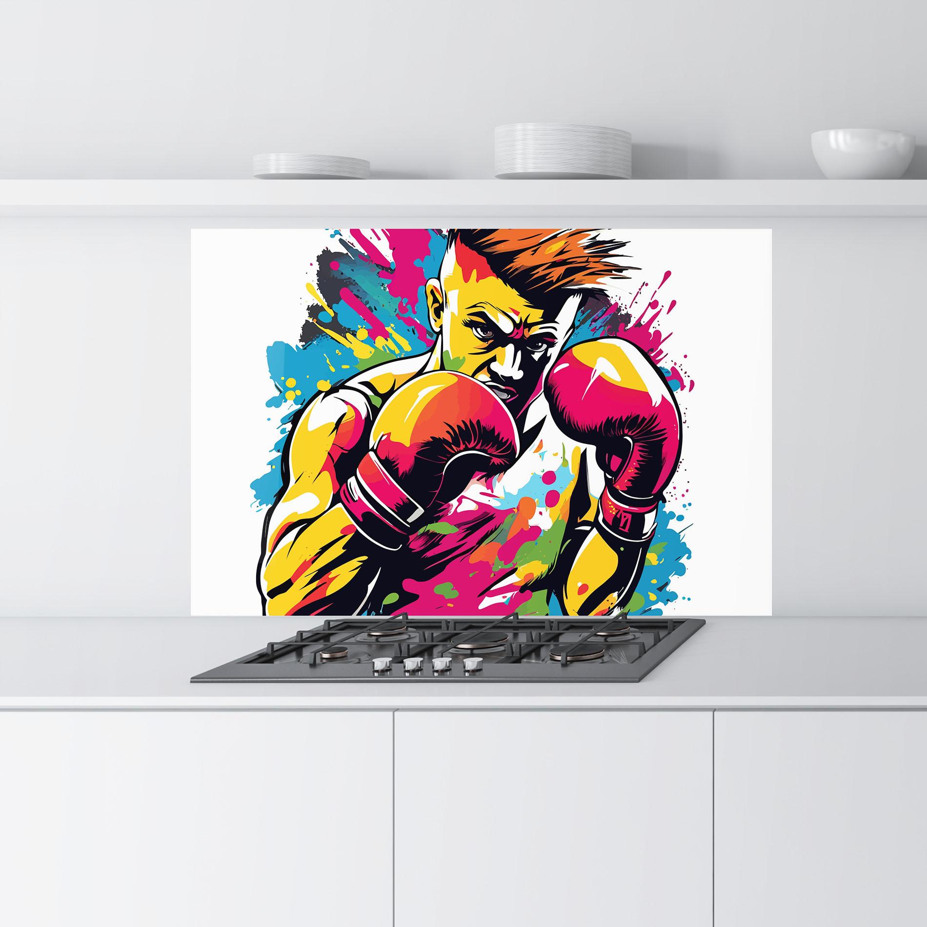 Konyhai üveg hátfal Boxing Illustration mockup 9