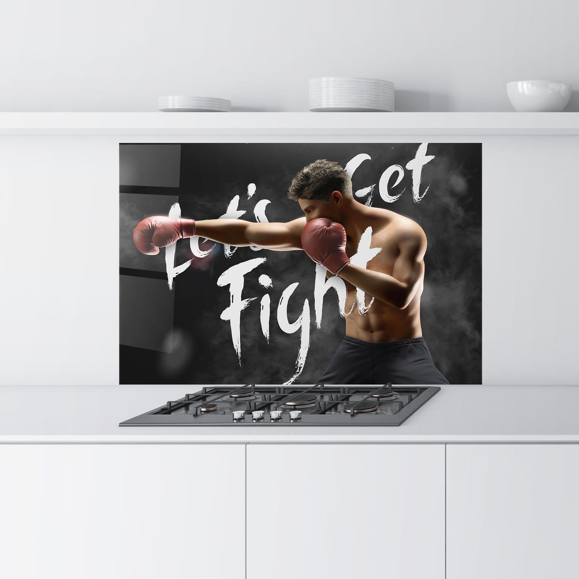 Konyhai üveg hátfal Lets Get Fight mockup 9