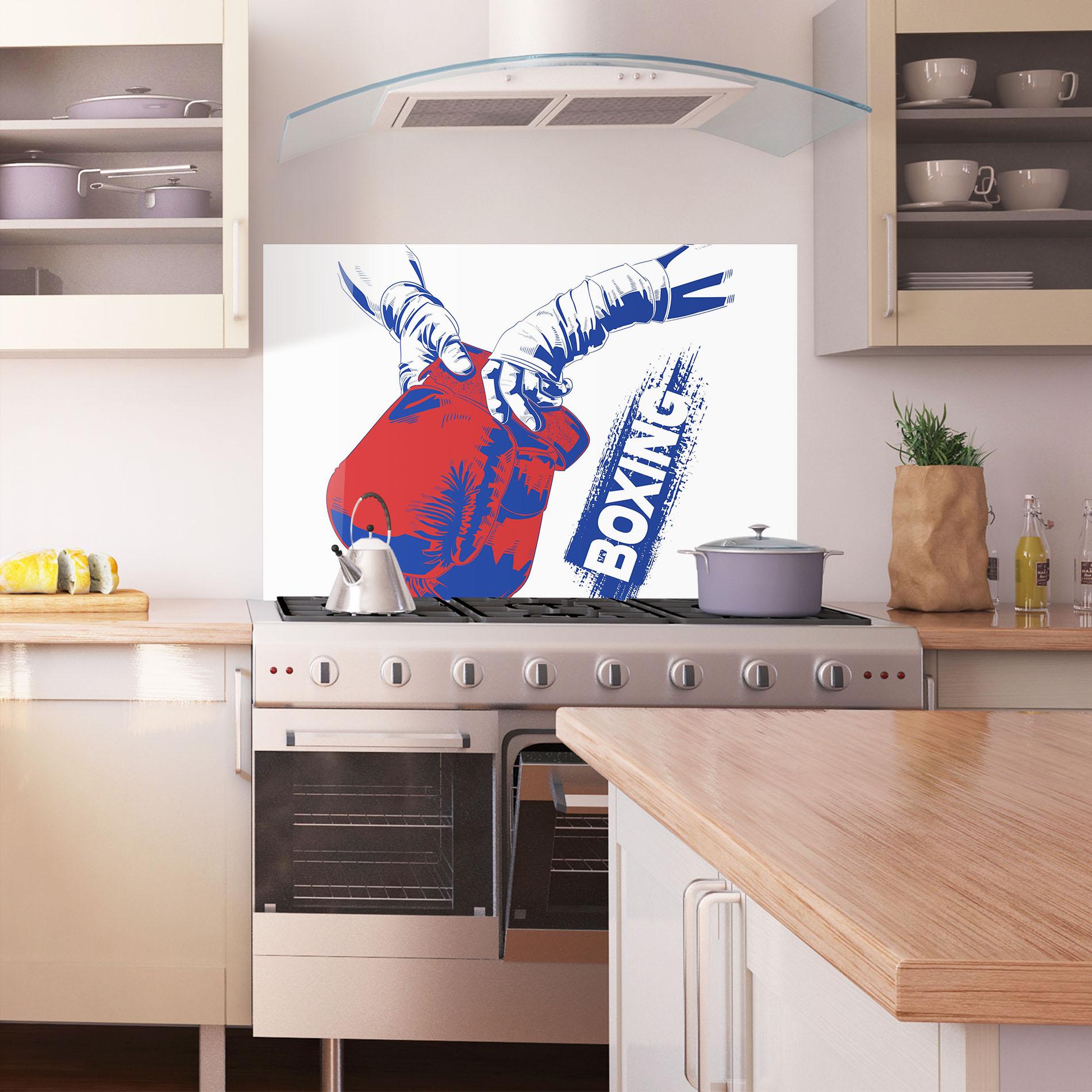 Konyhai üveg hátfal Boxing Blue mockup 1