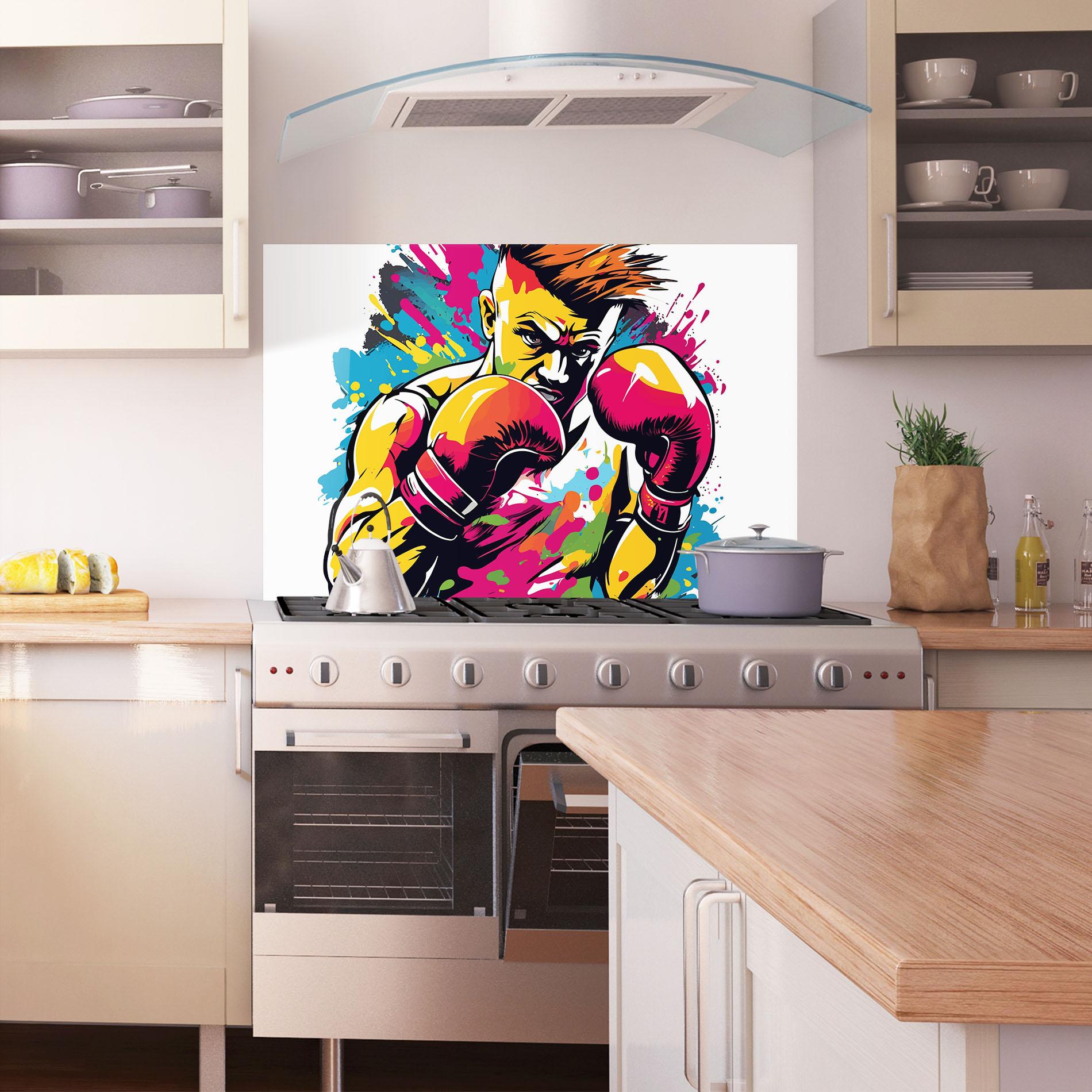 Konyhai üveg hátfal Boxing Illustration mockup 1