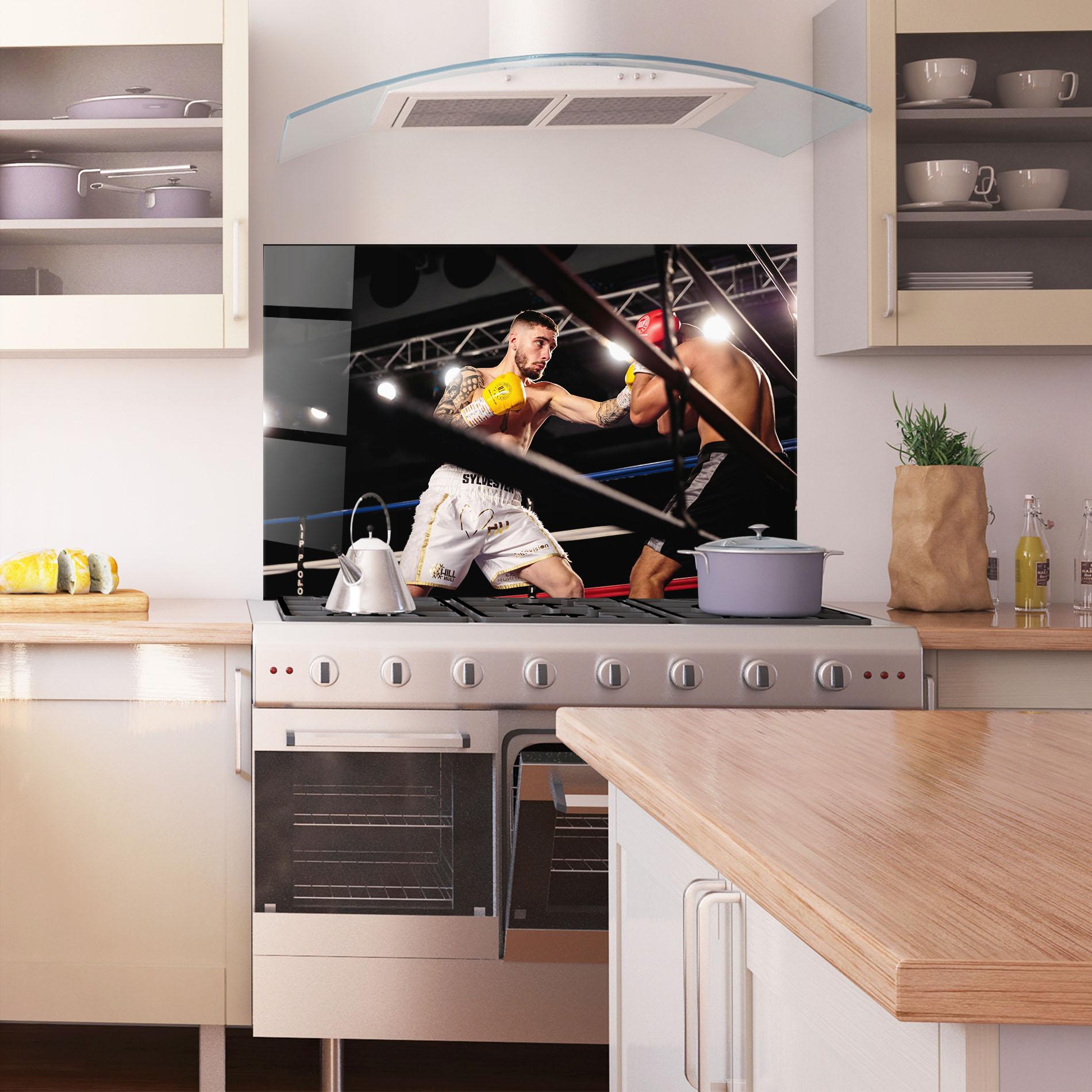 Konyhai üveg hátfal Yellow Gloves mockup 1