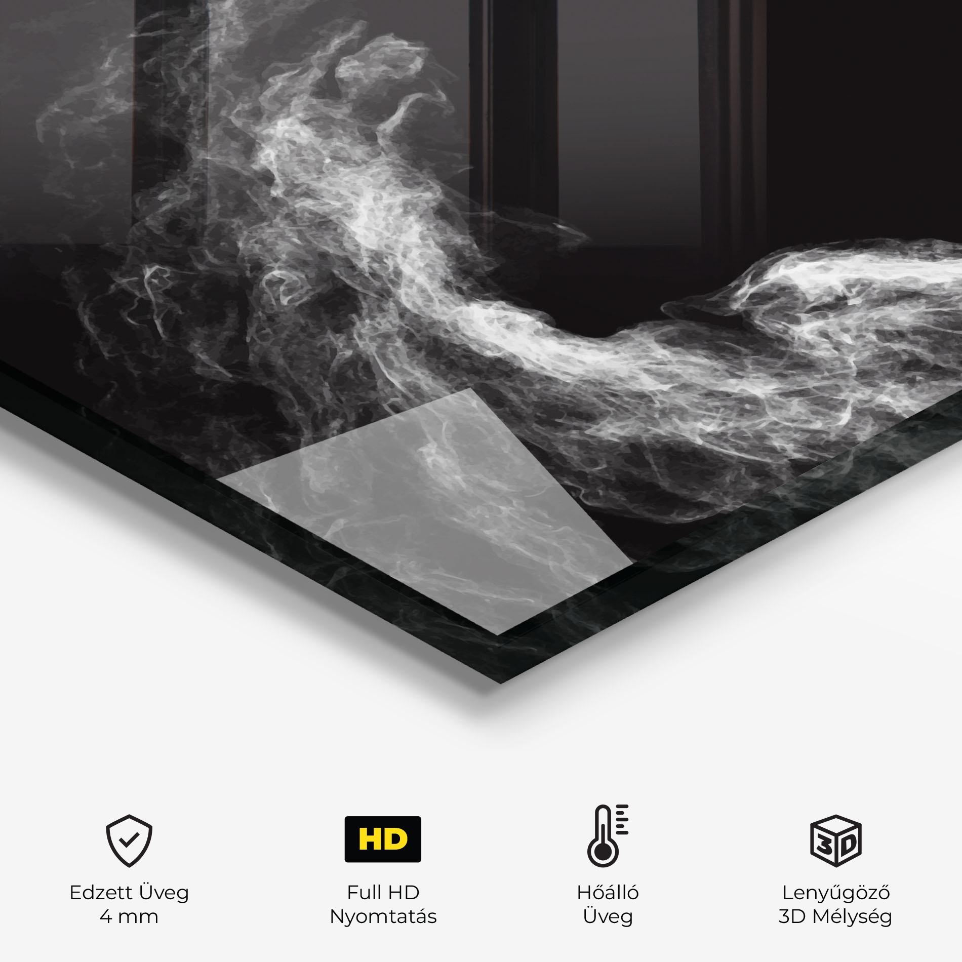 Konyhai üveg hátfal Box White Smoke mockup 2