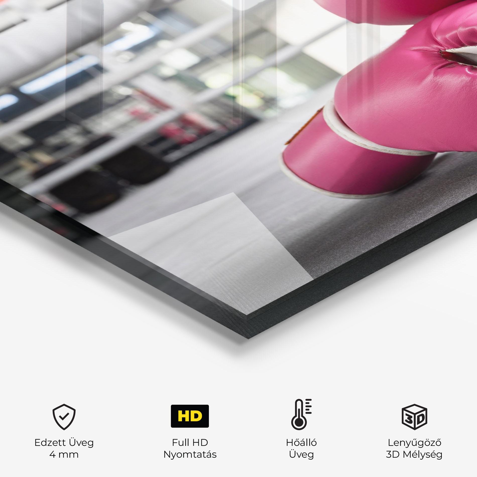 Konyhai üveg hátfal Pink Boxing Gloves mockup 2
