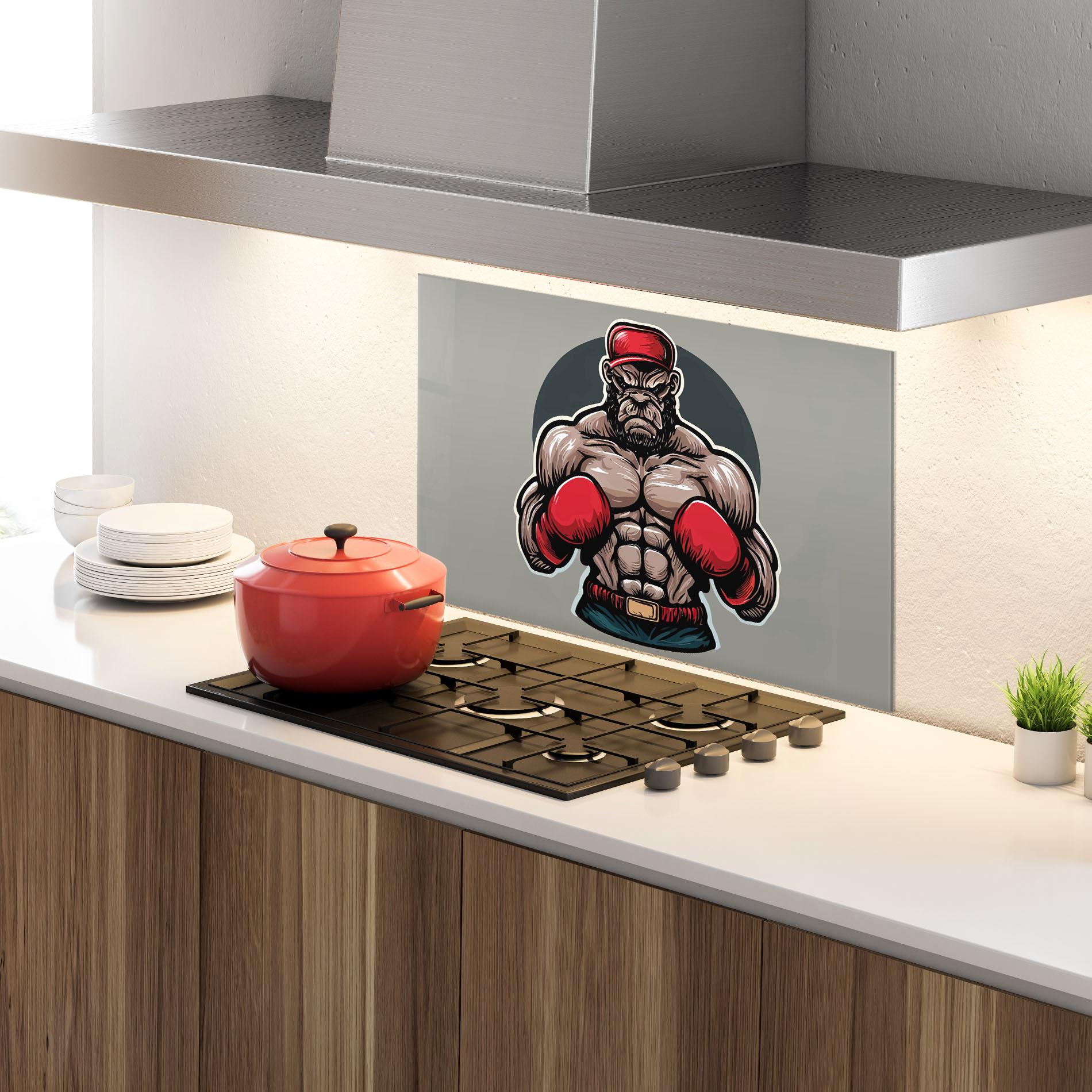 Konyhai üveg hátfal Boxer Character mockup 4