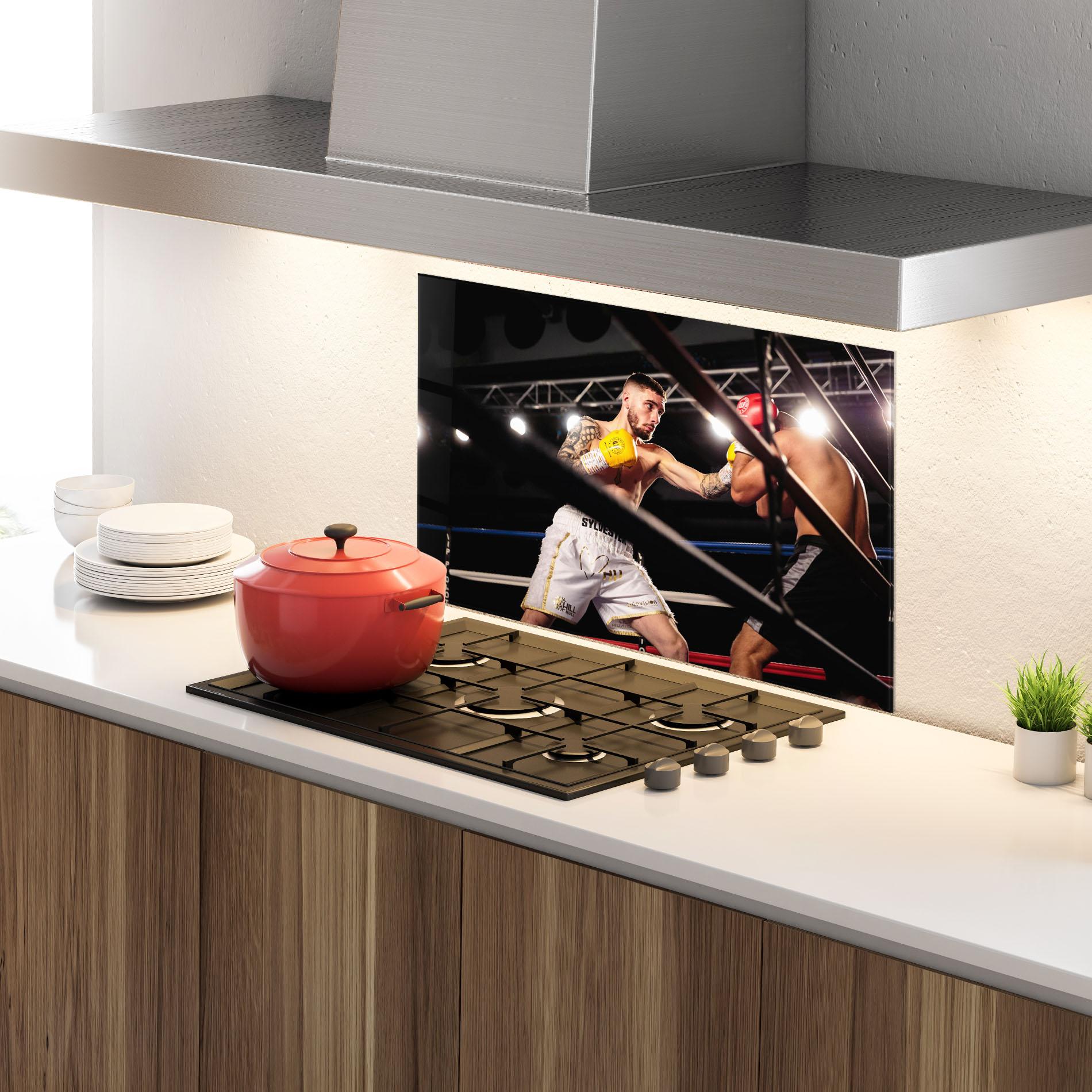 Konyhai üveg hátfal Yellow Gloves mockup 4