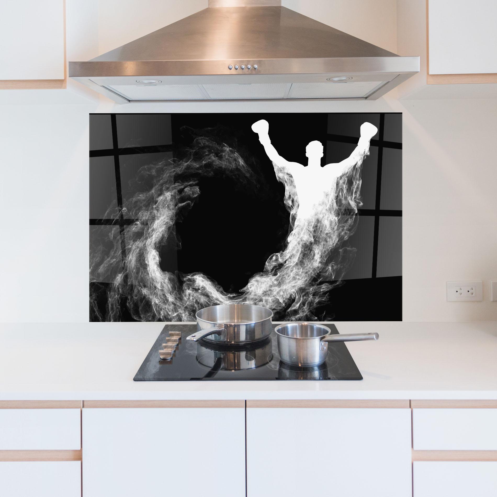 Konyhai üveg hátfal Box White Smoke mockup 5