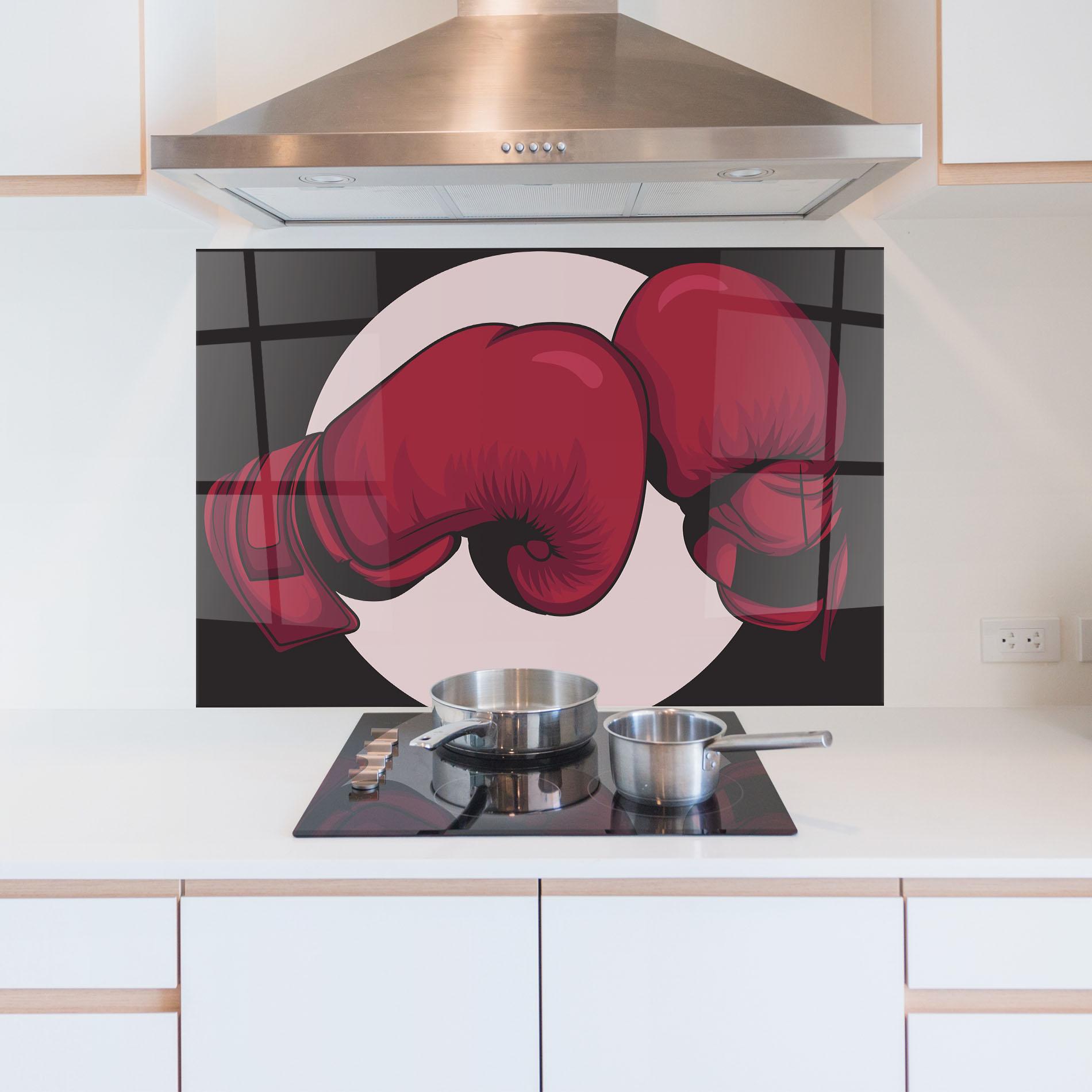 Konyhai üveg hátfal Boxing Cream Circle mockup 5