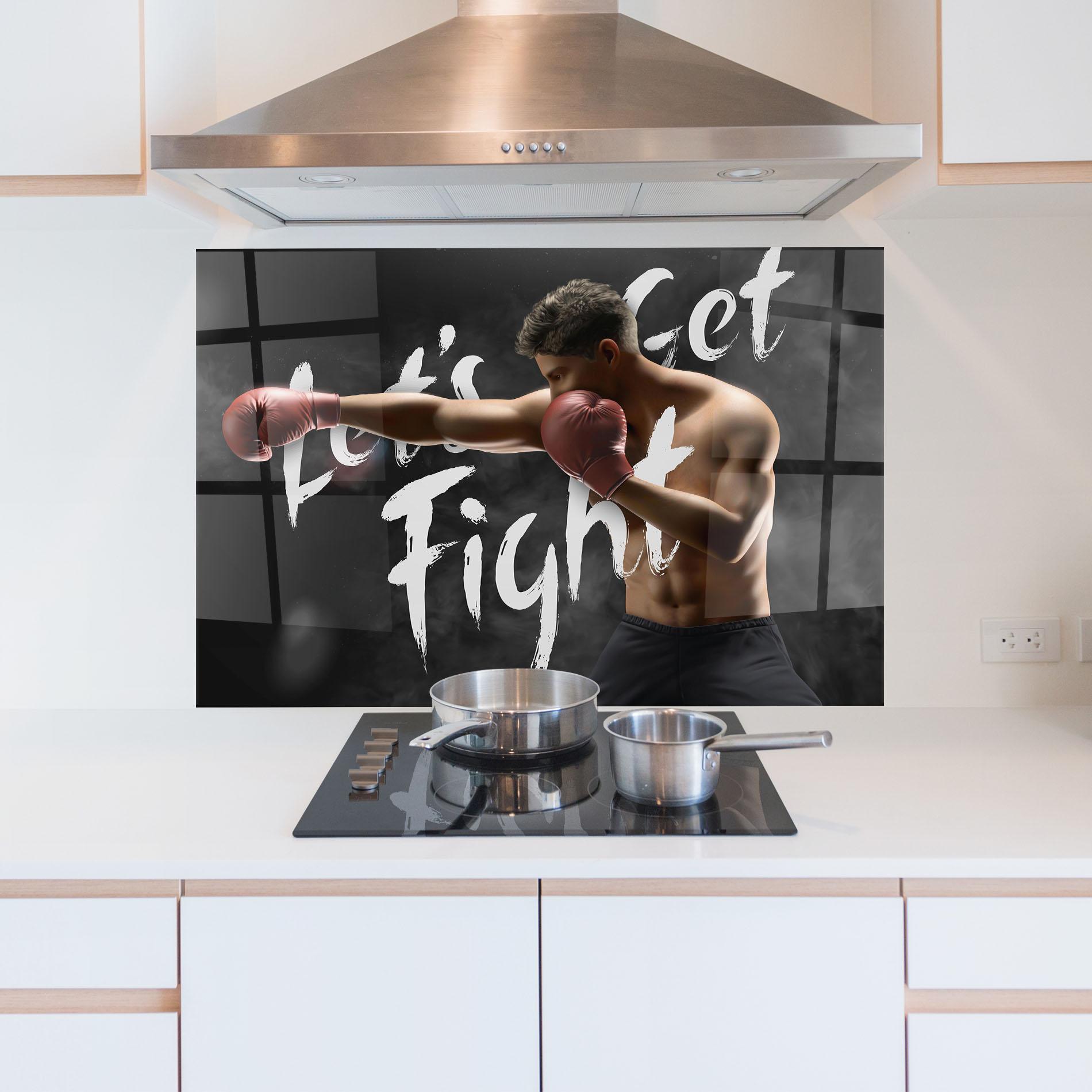 Konyhai üveg hátfal Lets Get Fight mockup 5