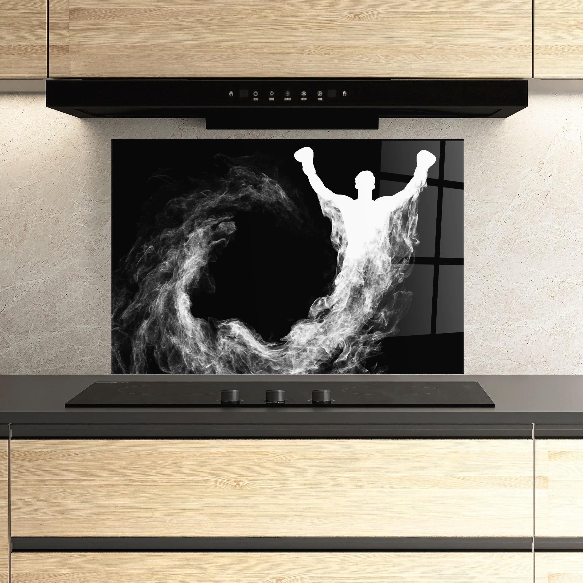 Konyhai üveg hátfal Box White Smoke mockup 3