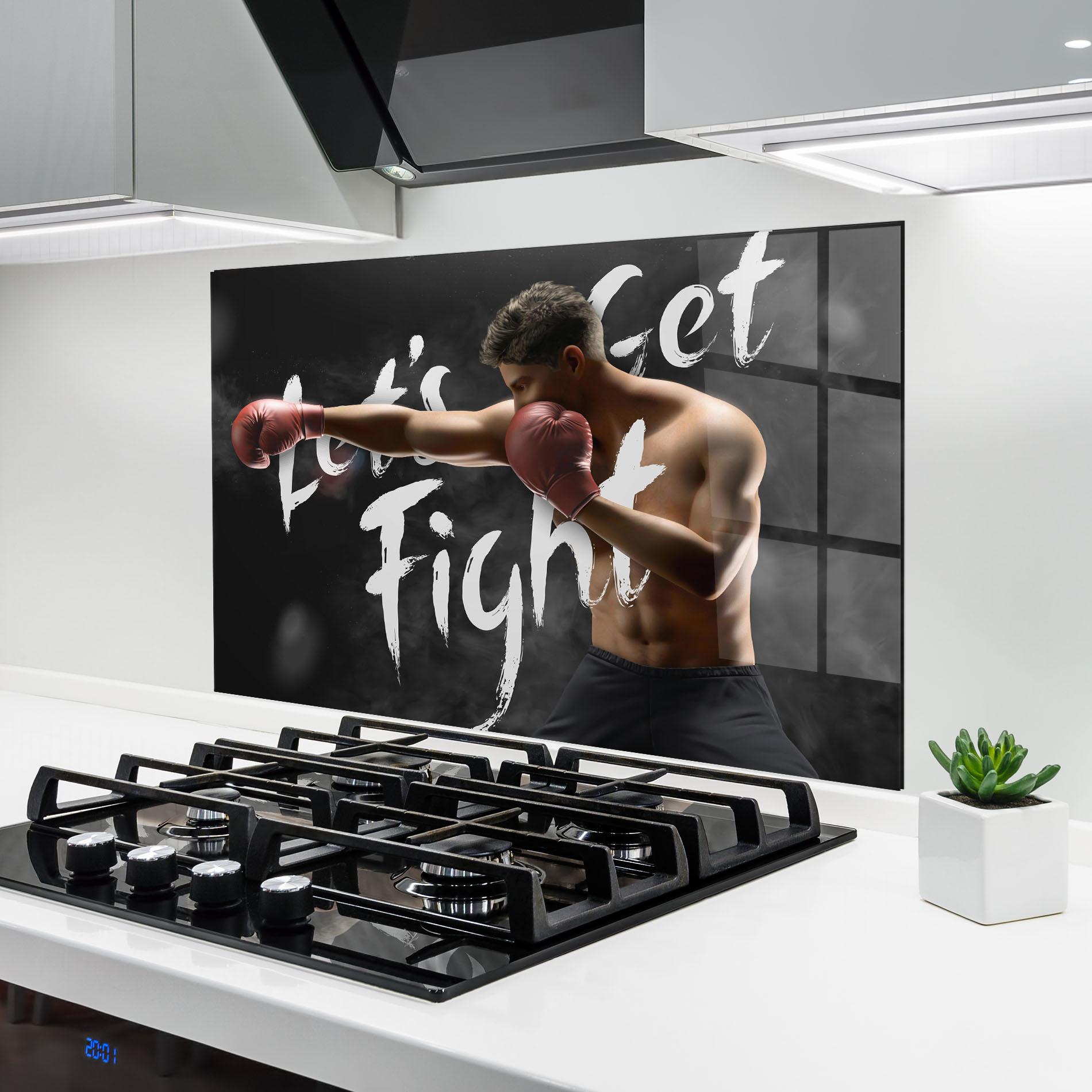 Konyhai üveg hátfal Lets Get Fight mockup 6