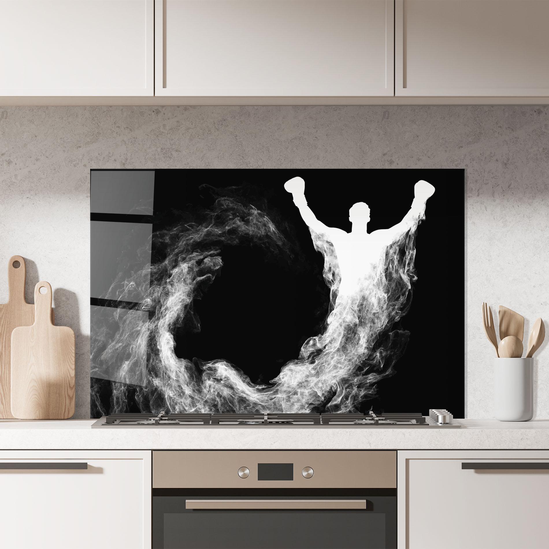 Konyhai üveg hátfal Box White Smoke mockup 7