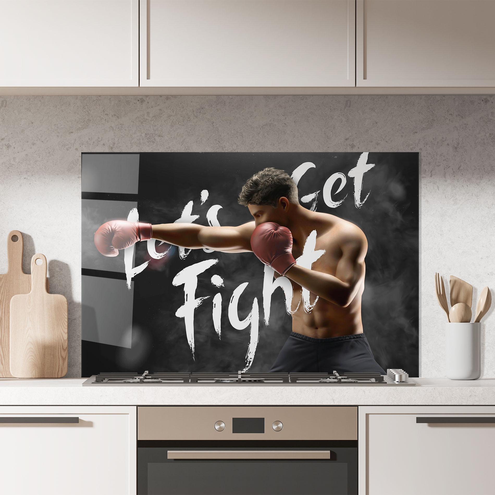 Konyhai üveg hátfal Lets Get Fight mockup 7
