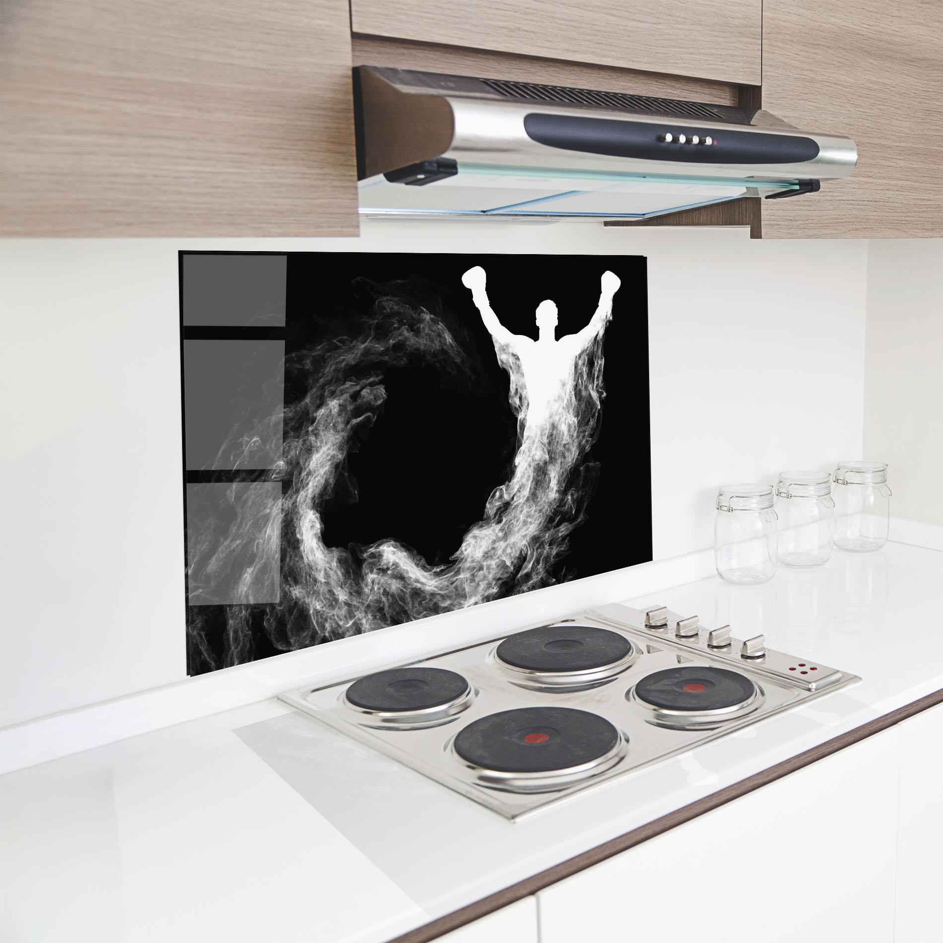 Konyhai üveg hátfal Box White Smoke mockup 8