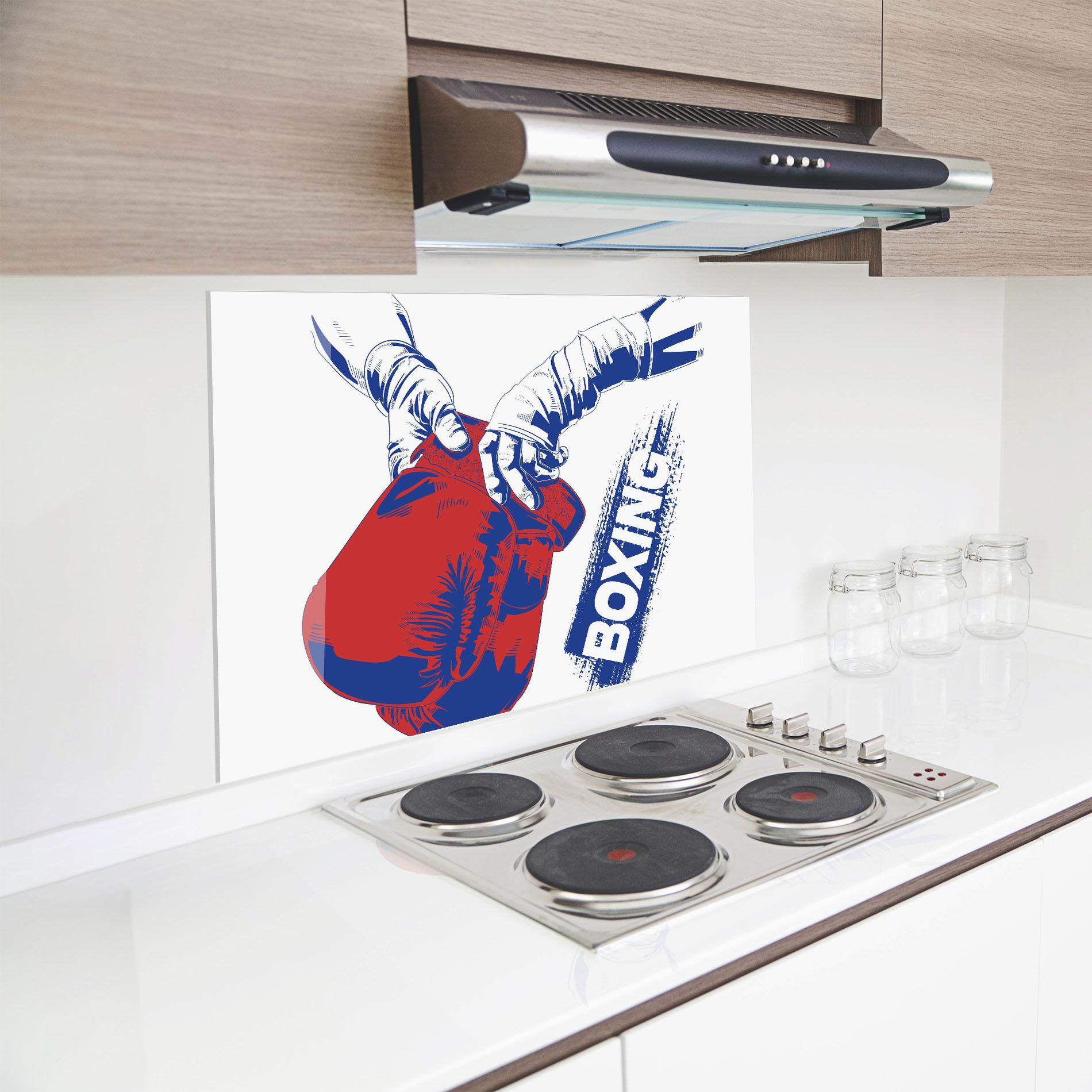 Konyhai üveg hátfal Boxing Blue mockup 8