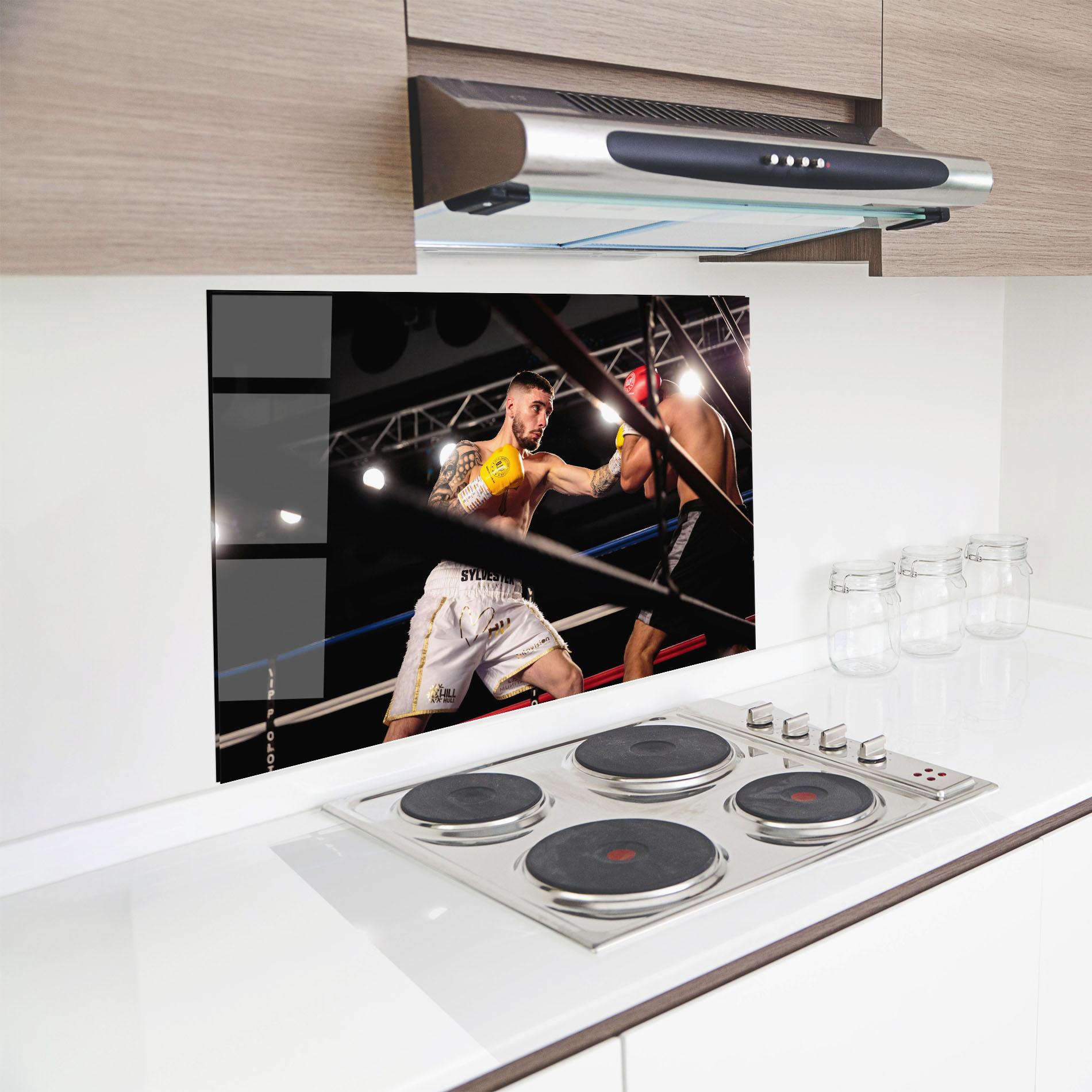 Konyhai üveg hátfal Yellow Gloves mockup 8