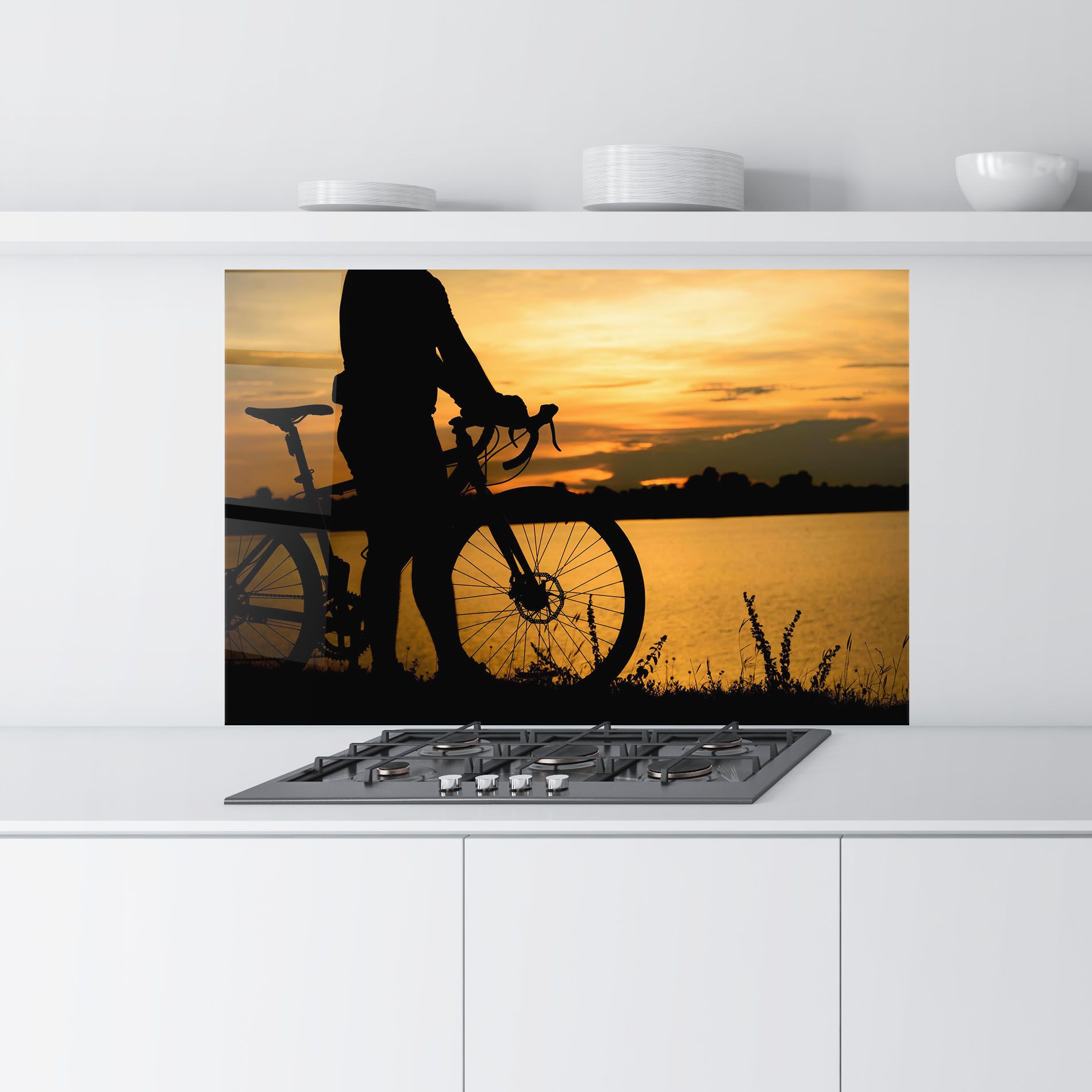 Bicycle Sunset Silhouette mockup 9