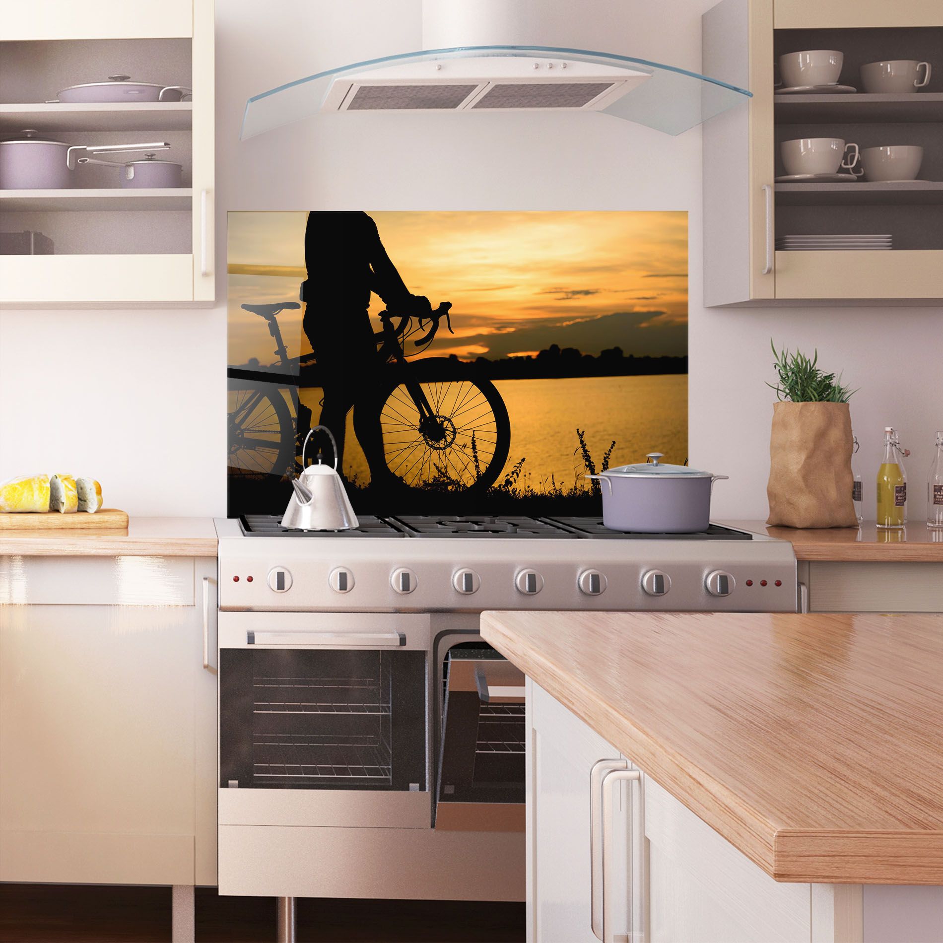 Bicycle Sunset Silhouette mockup 1