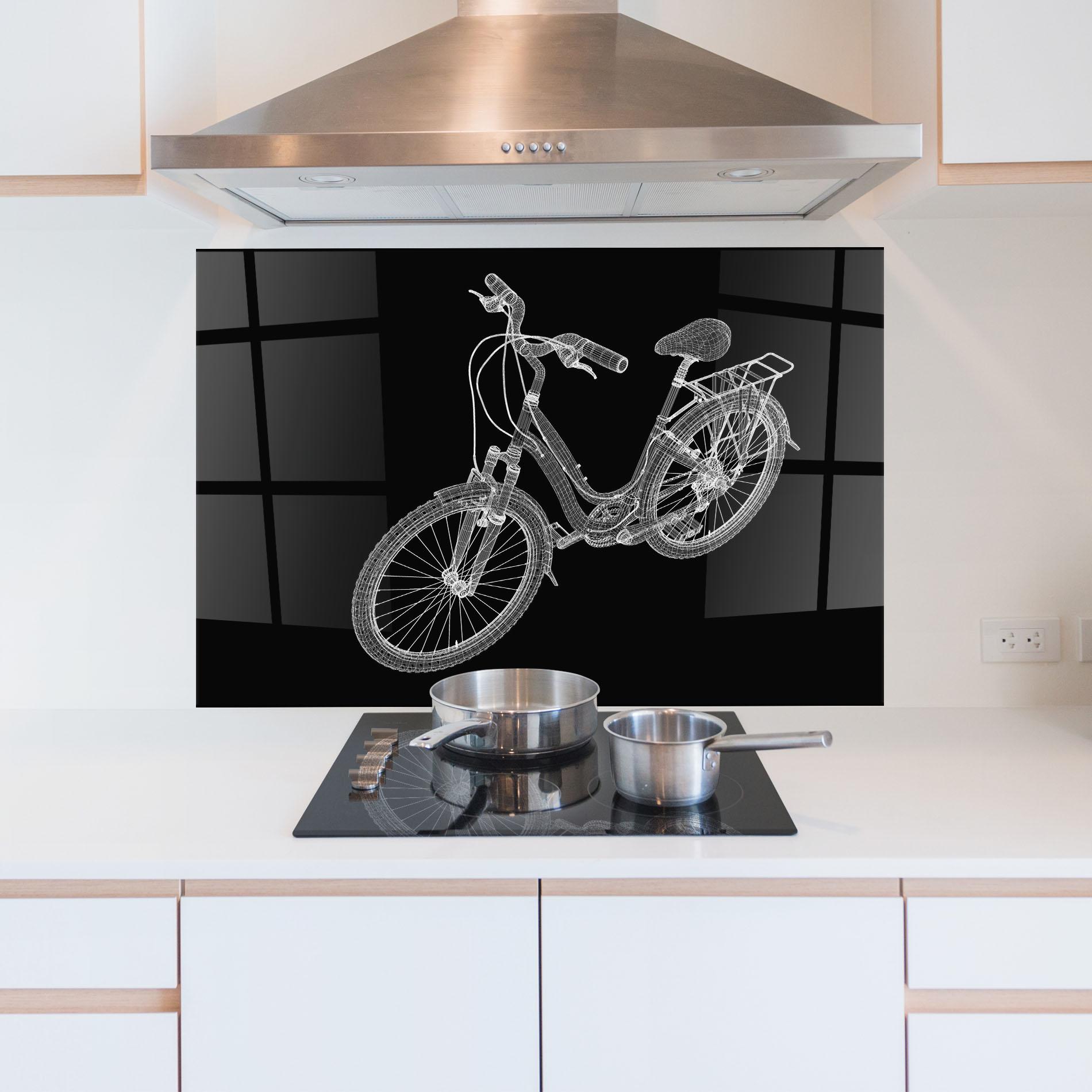 Konyhai üveg hátfal Bicycle 3d Model mockup 5