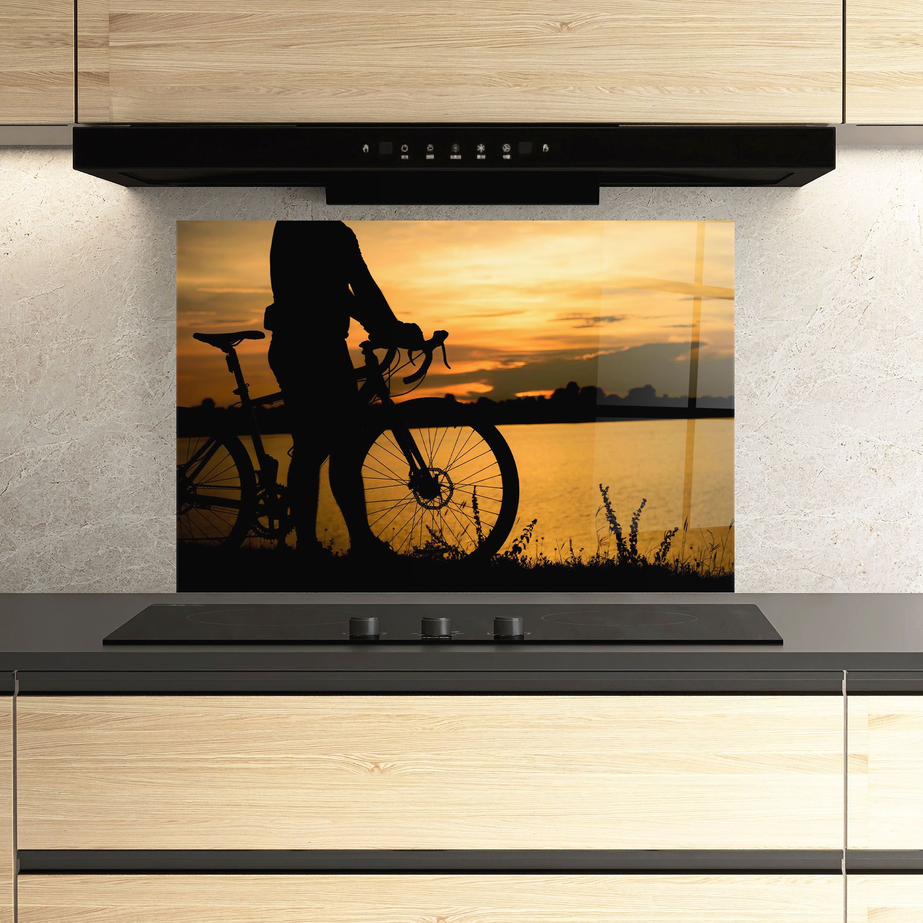 Bicycle Sunset Silhouette mockup 3