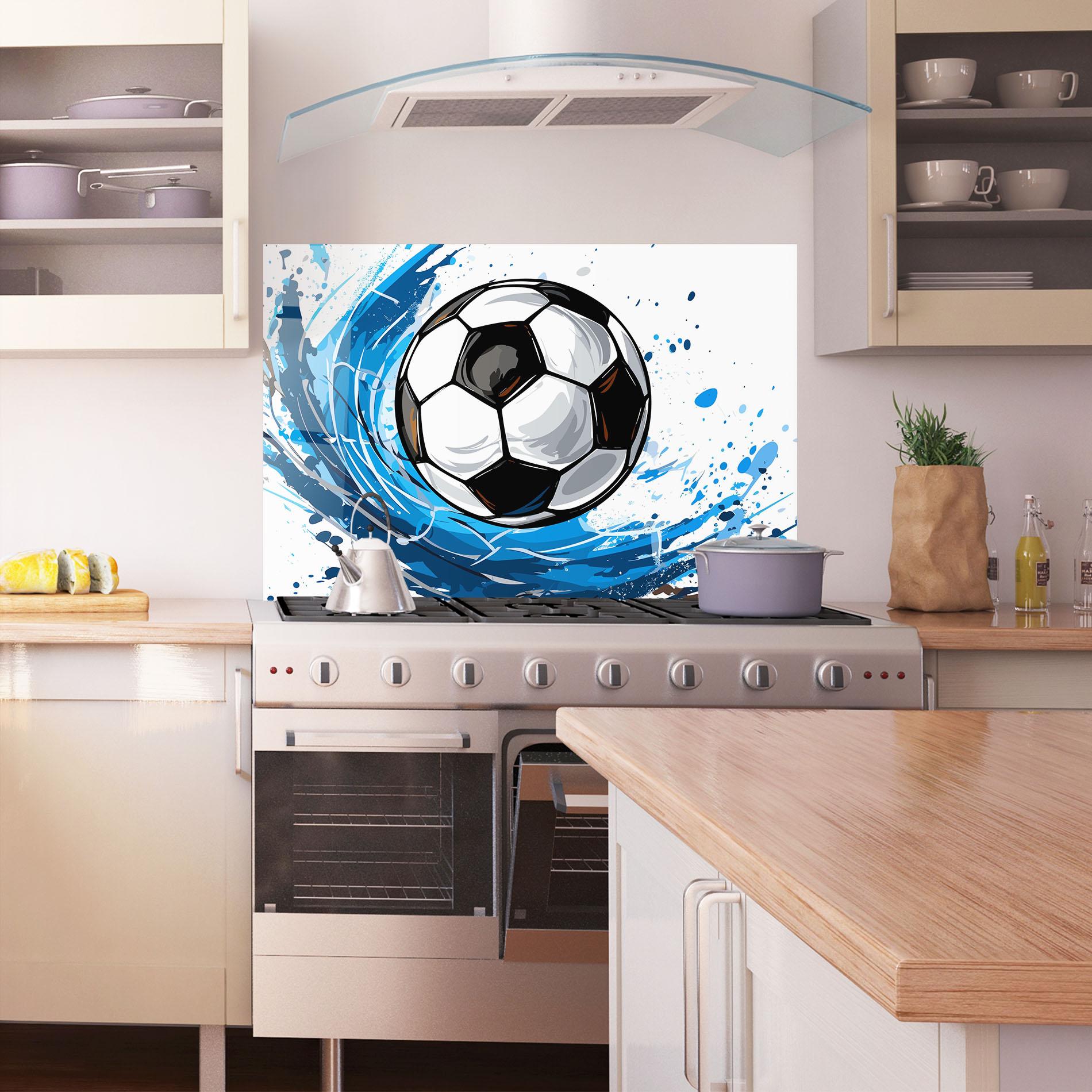 Konyhai üveg hátfal Football Wave mockup 1