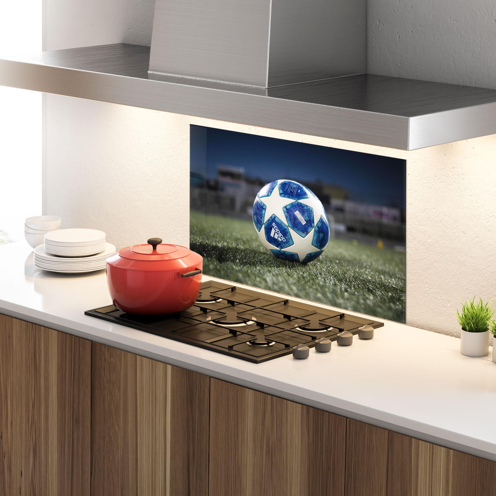 Konyhai üveg hátfal White Stars Football mockup 4