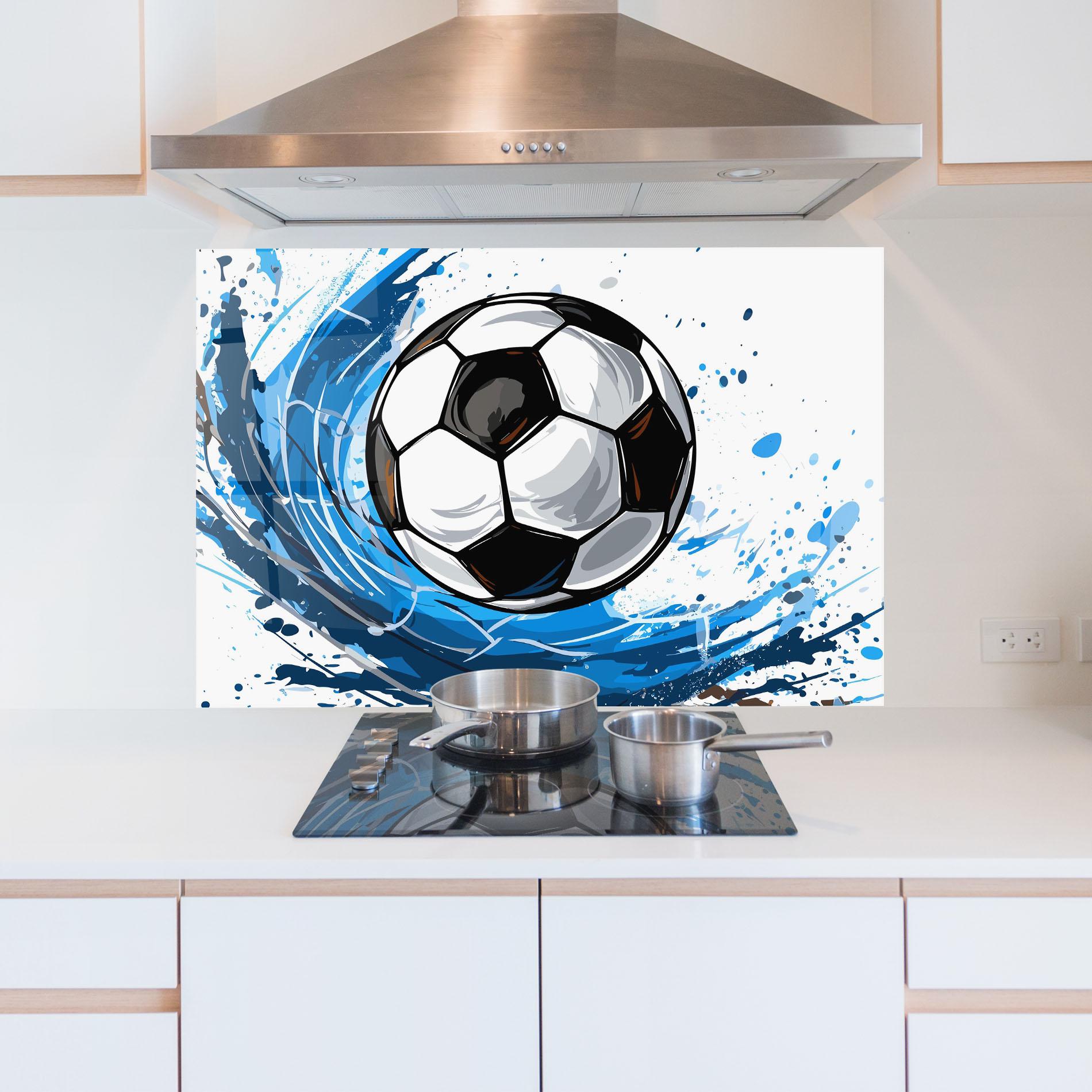 Konyhai üveg hátfal Football Wave mockup 5