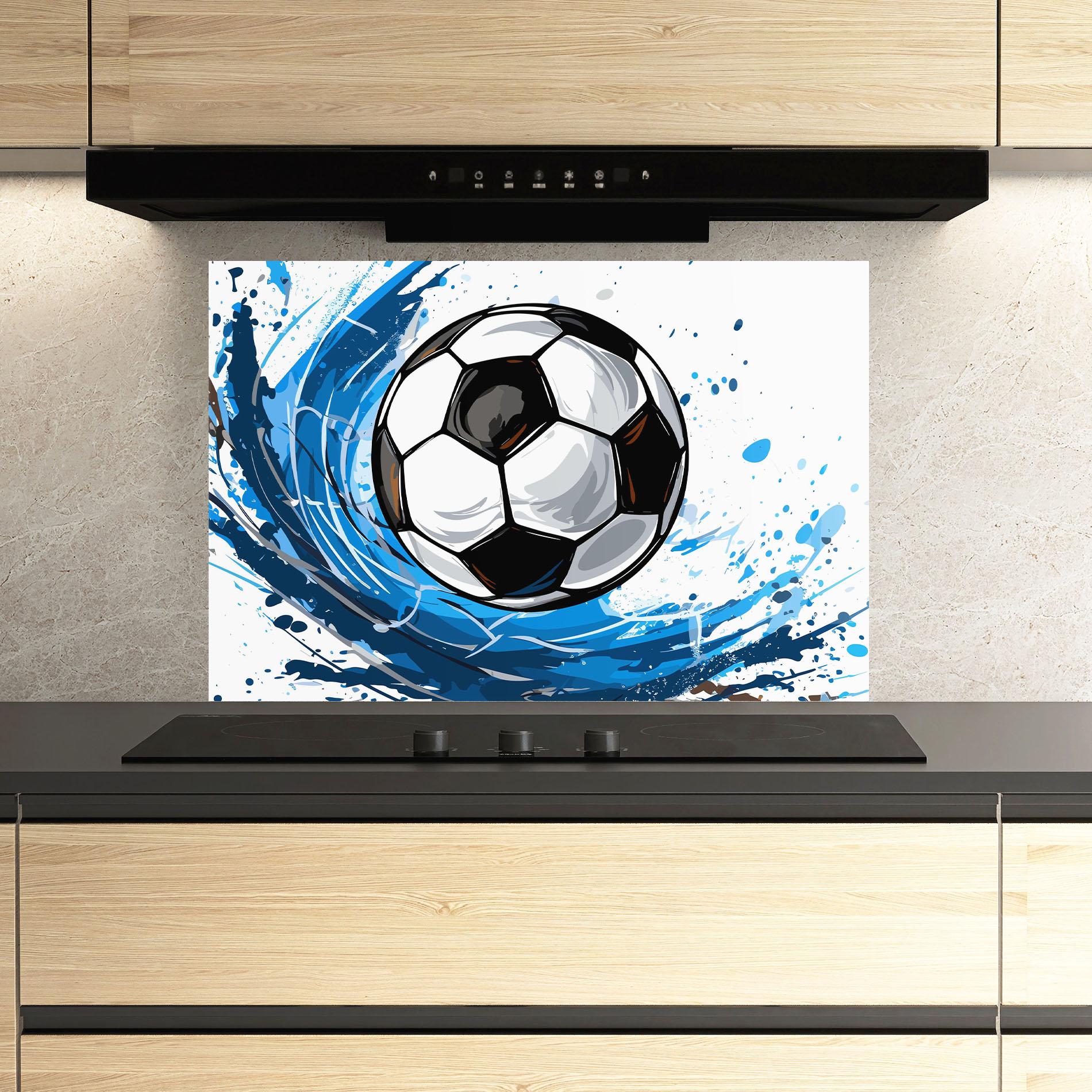 Konyhai üveg hátfal Football Wave mockup 3