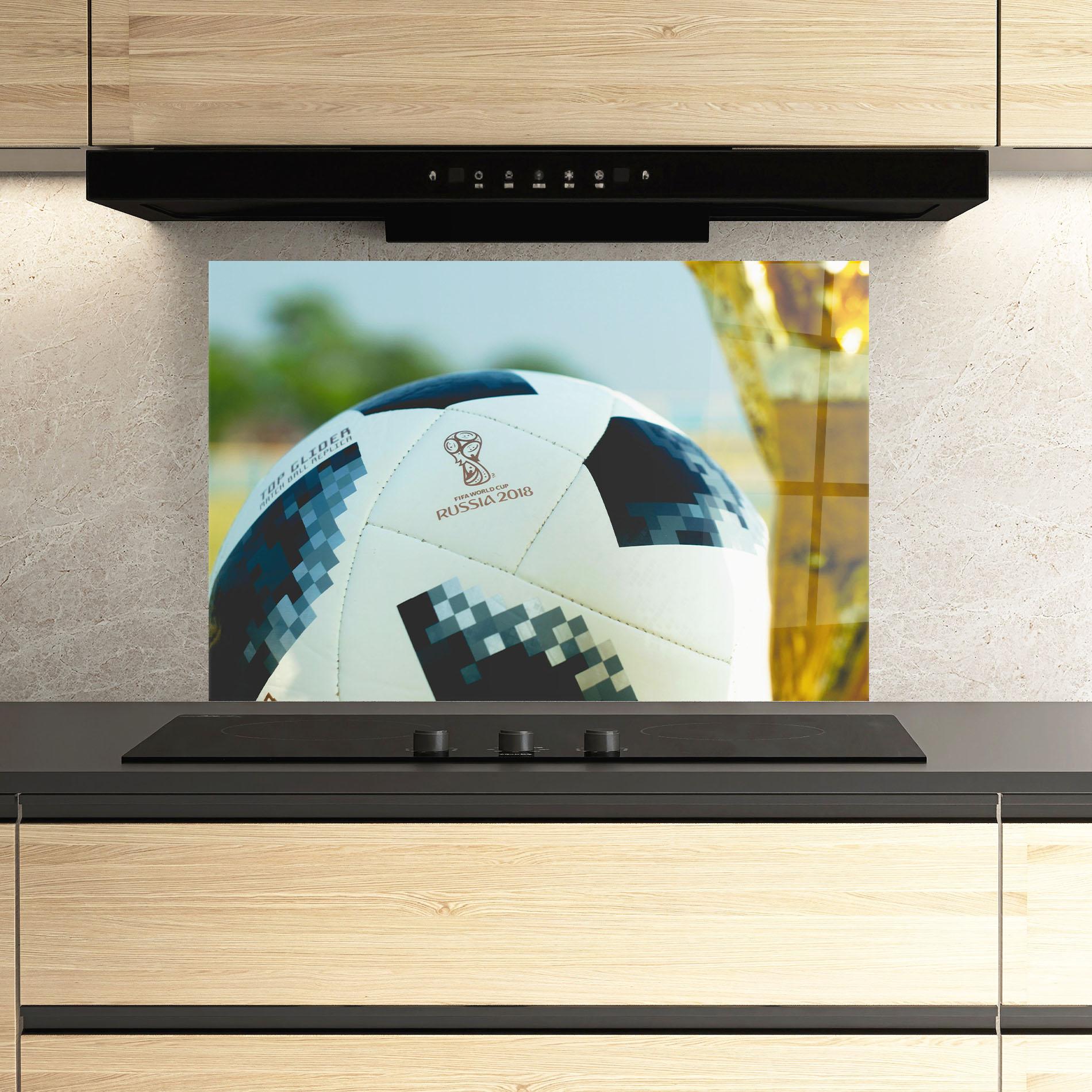 Konyhai üveg hátfal Golden Award For Football mockup 3