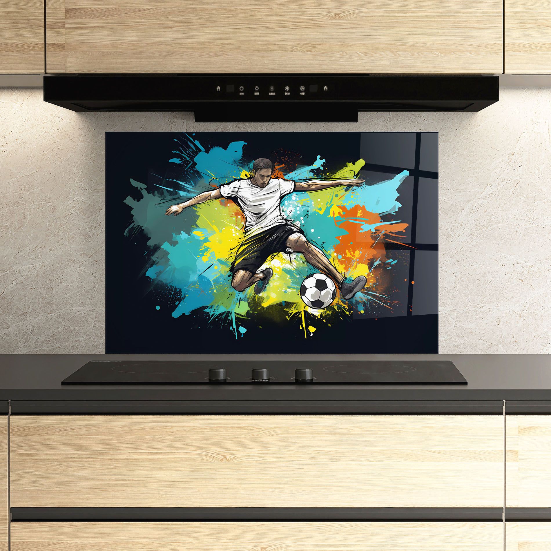 Green Paint Football Player mockup 3