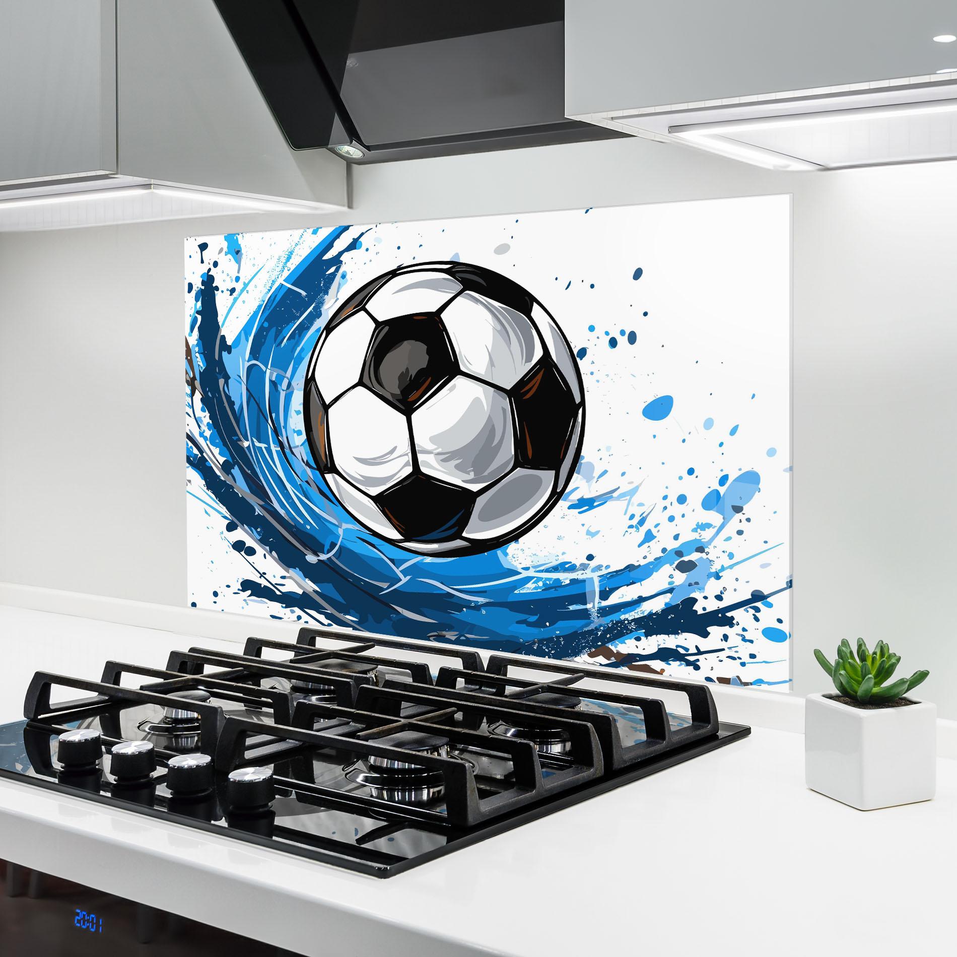 Konyhai üveg hátfal Football Wave mockup 6