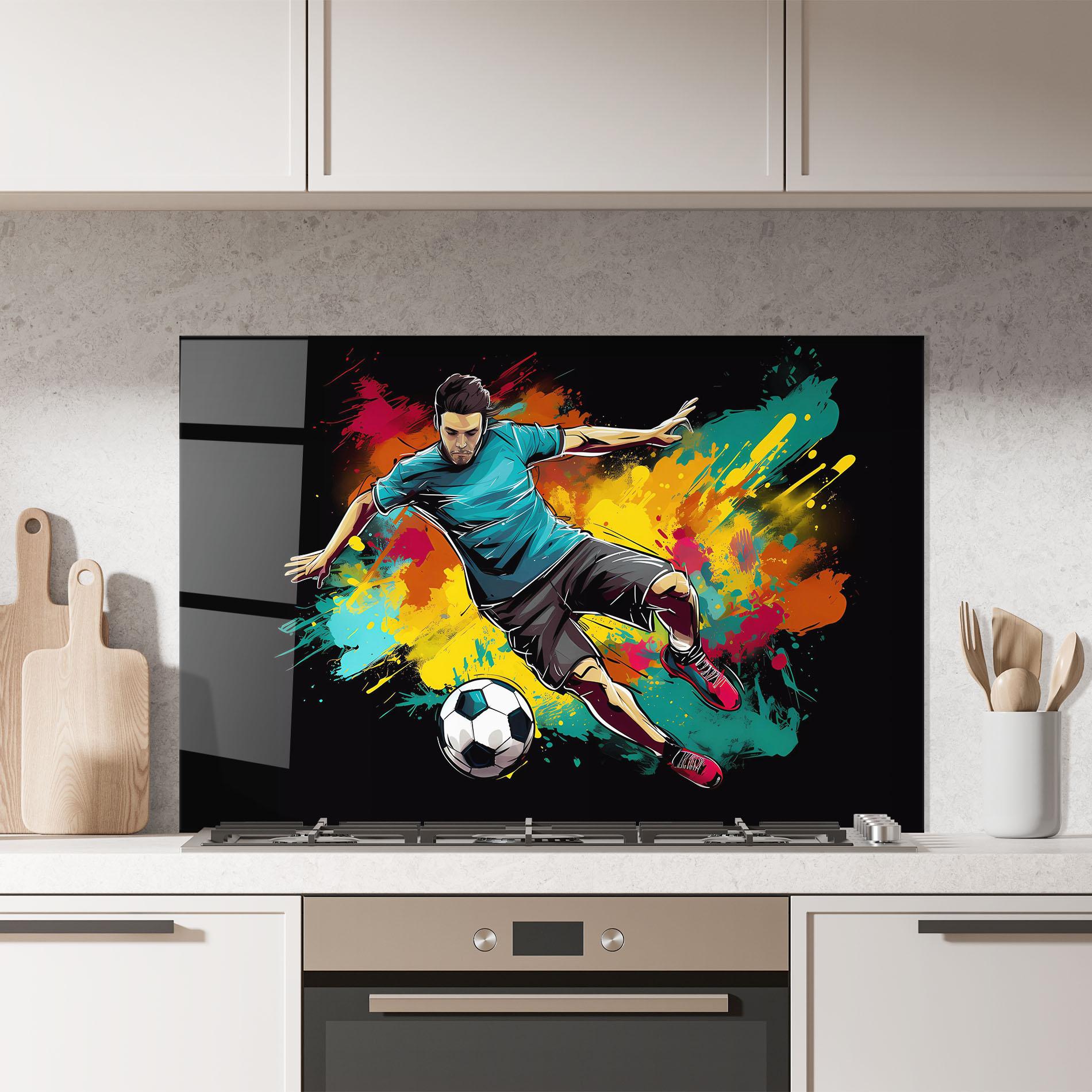 Konyhai üveg hátfal Foot Force mockup 7