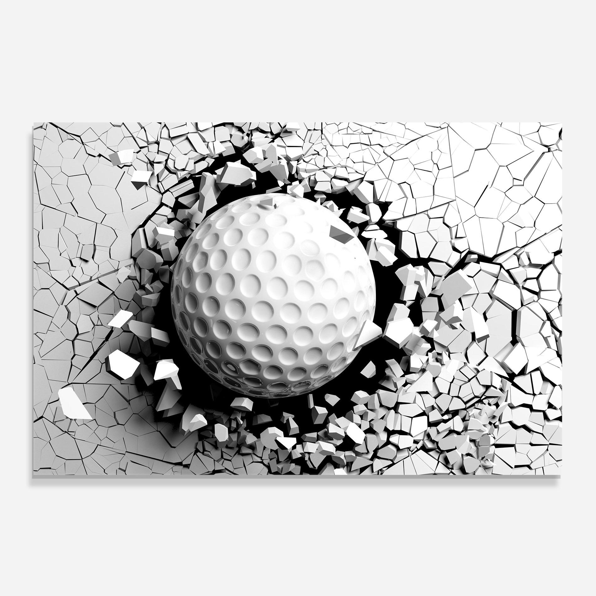 Konyhai üveg hátfal Golf Ball Breaking Wall mockup 0