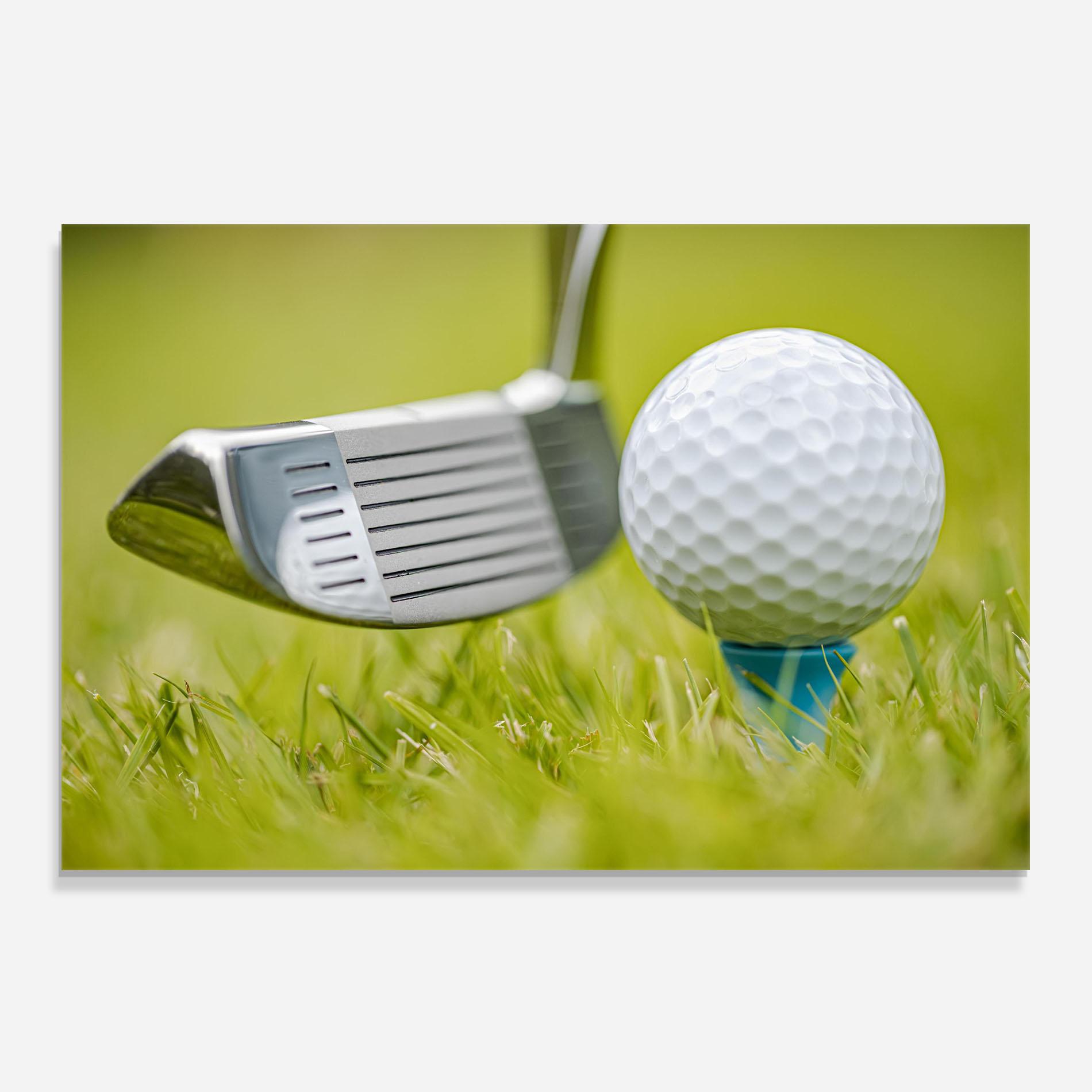 Konyhai üveg hátfal Golf Ball Grass mockup 0