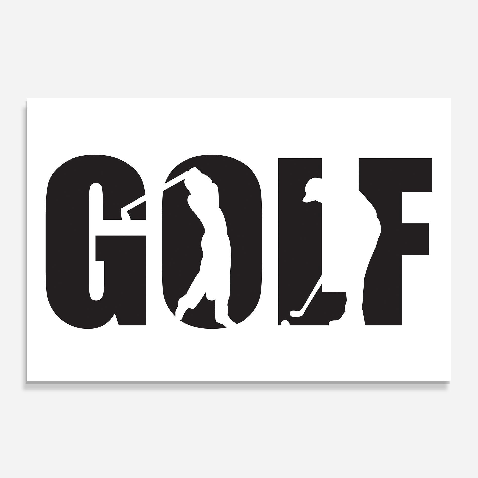 Konyhai üveg hátfal Golf Text Art mockup 0